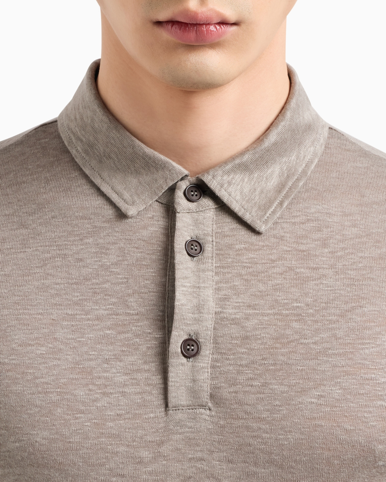 SHORT-SLEEVED POLO SHIRT IN PURE LINEN JERSEY - 5