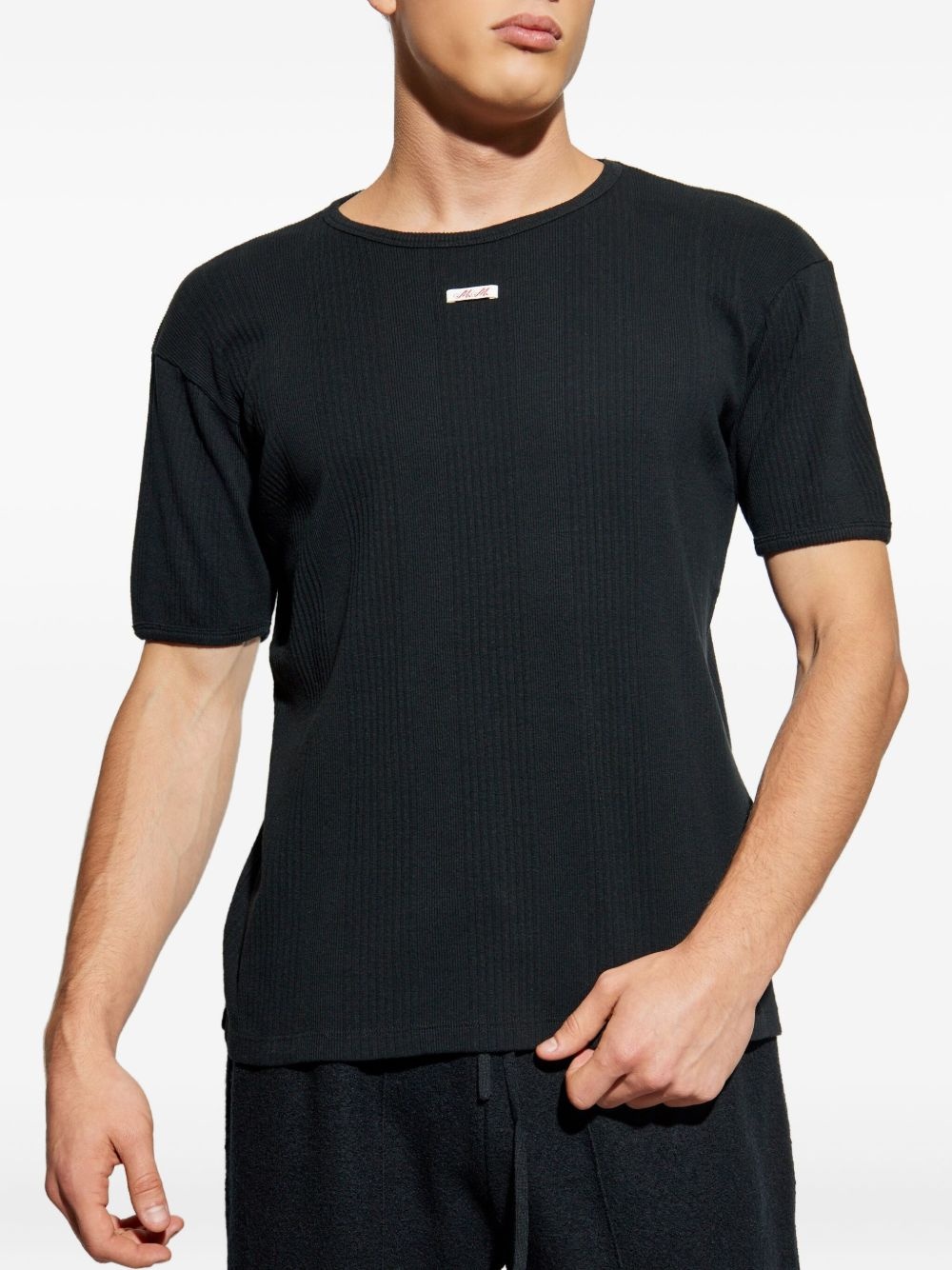ribbed crew-neck T-shirt - 3