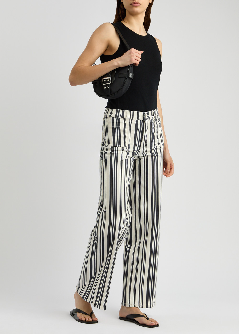 Frame Le Slim Palazzo Striped Straight-leg Jeans - 4