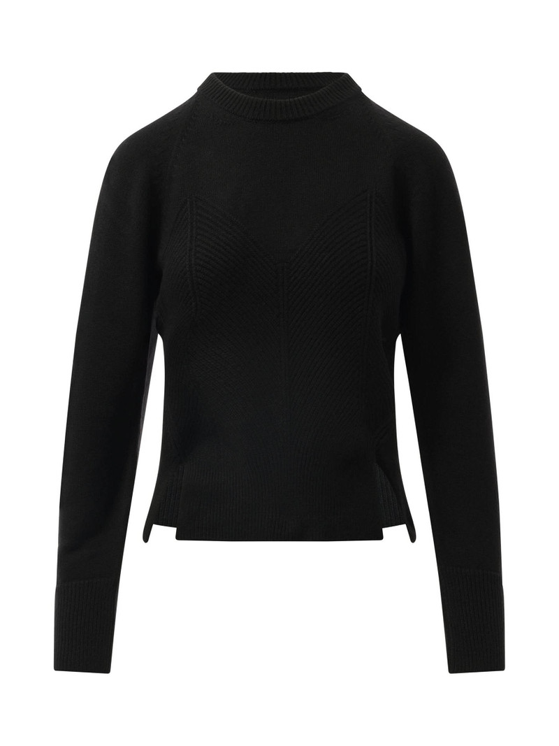 Alexander McQueen Chevron Corset Jumper in Black outlook