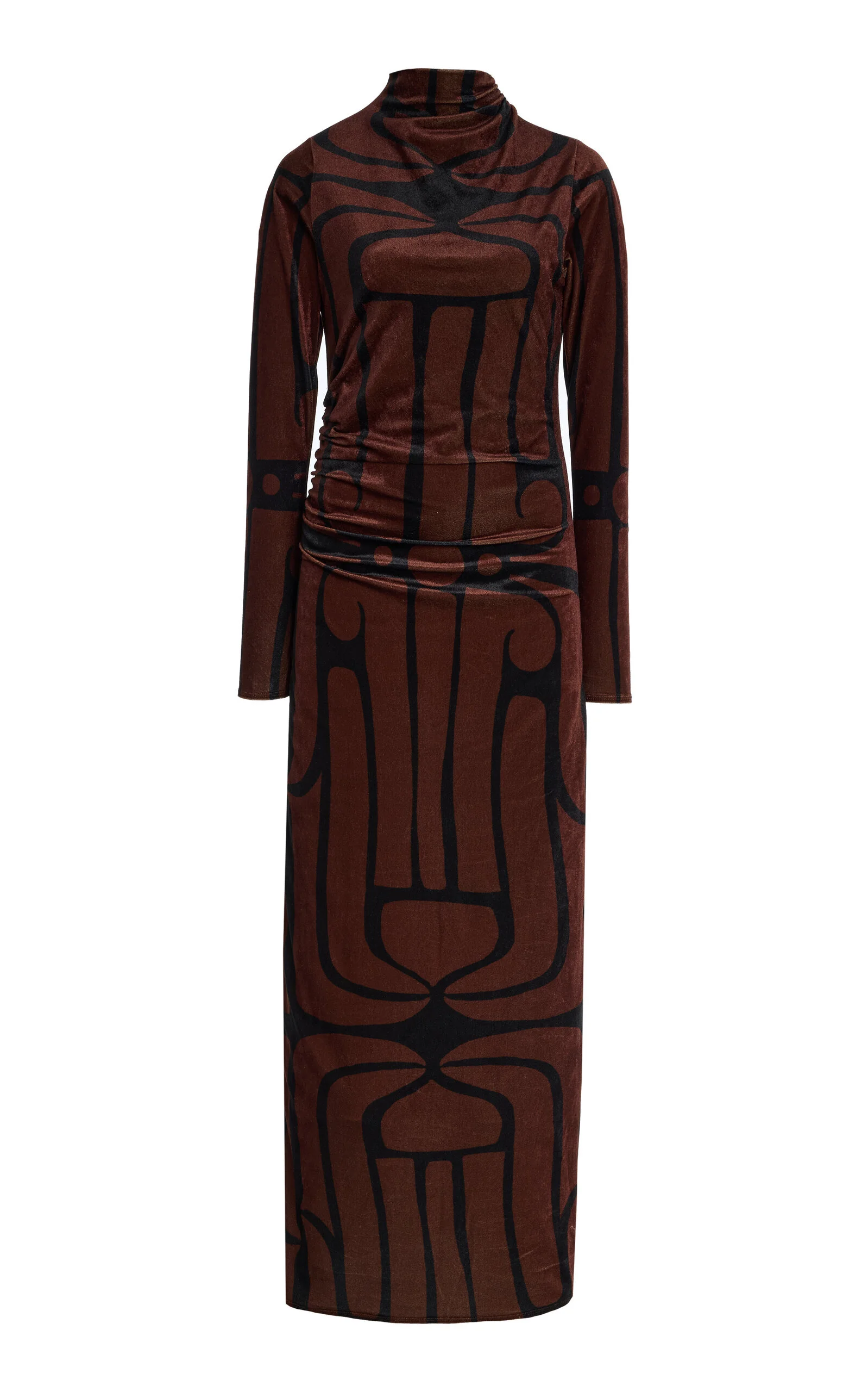 Isidora Velvet Maxi Dress brown - 1