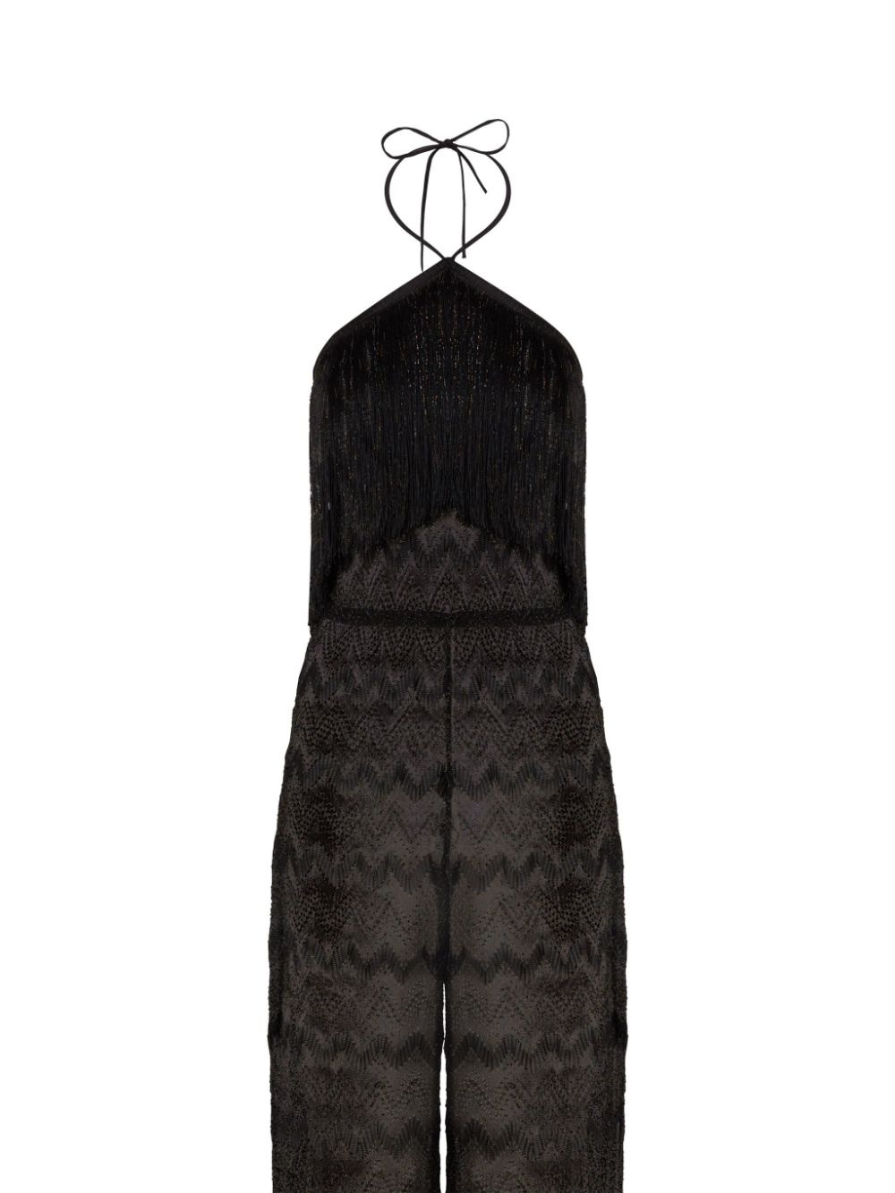 lamé fringe-detail jumpsuit - 2
