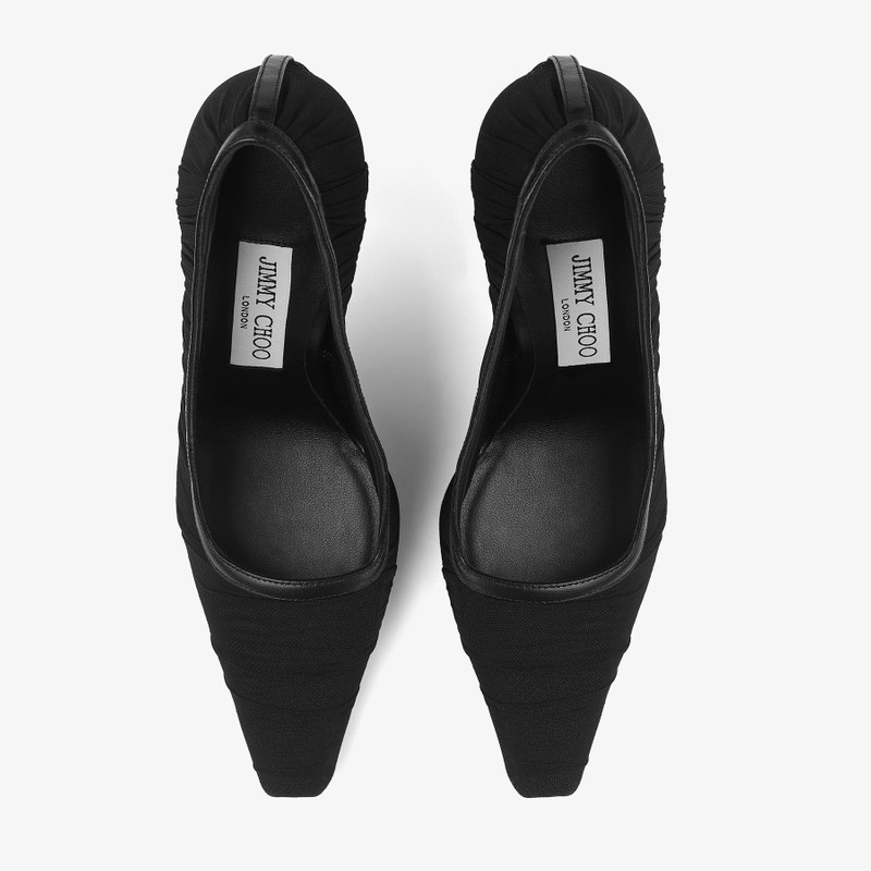 Lotta 100 Black Tulle and Nappa Pumps 5