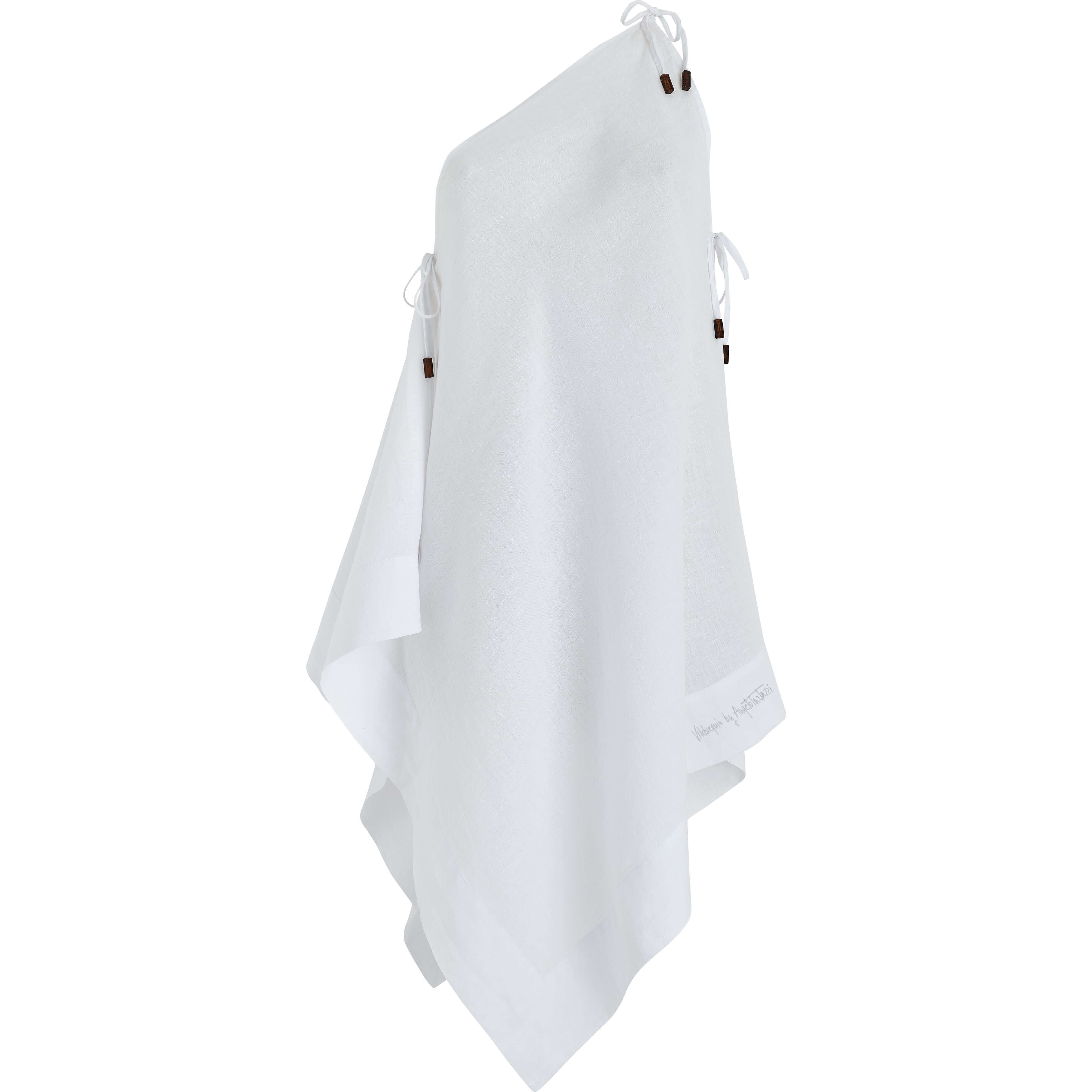 Women White Linen Scarf Dress- Vilebrequin x Angelo Tarlazzi - 1