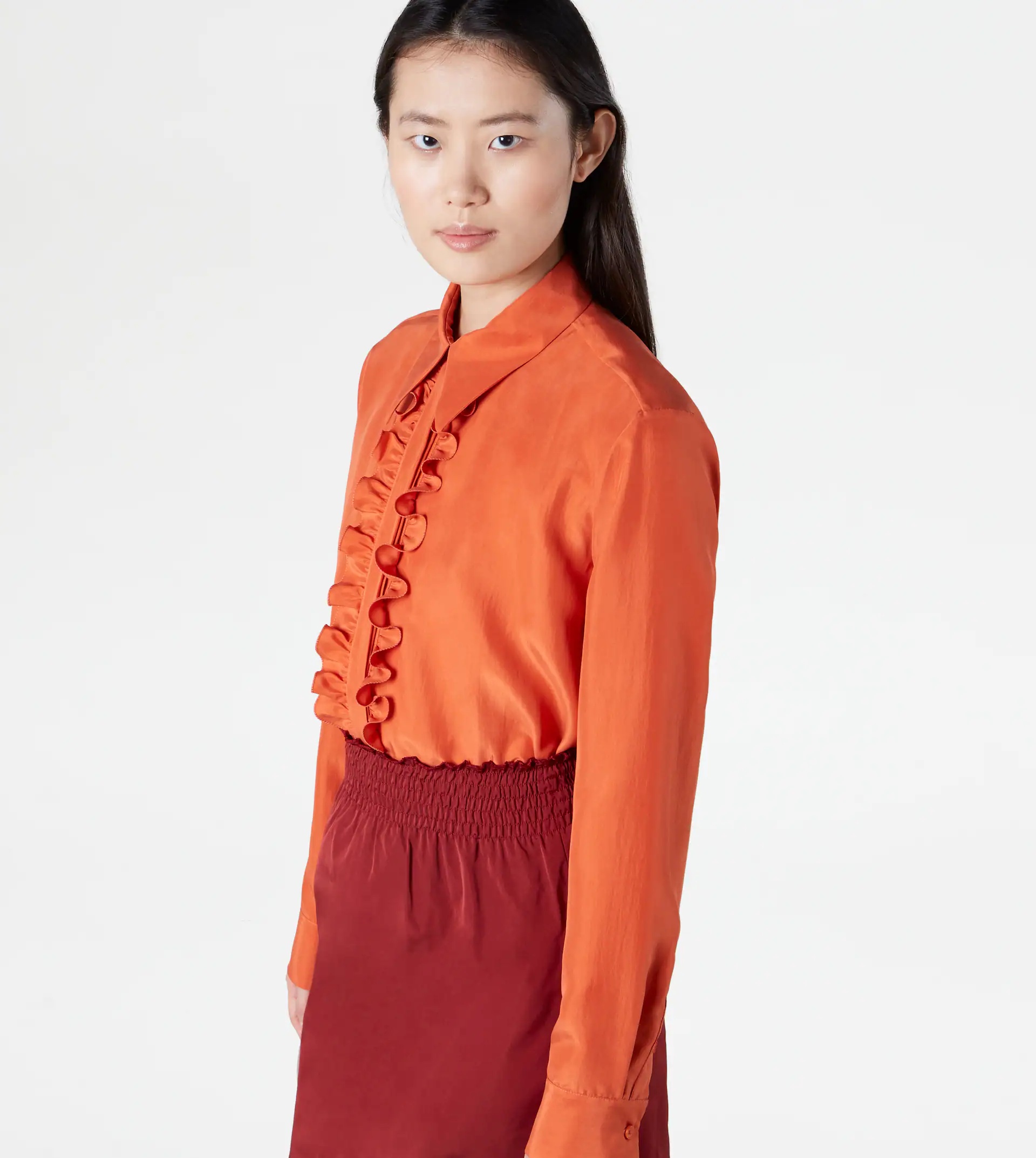 SILK BLOUSE - ORANGE - 7
