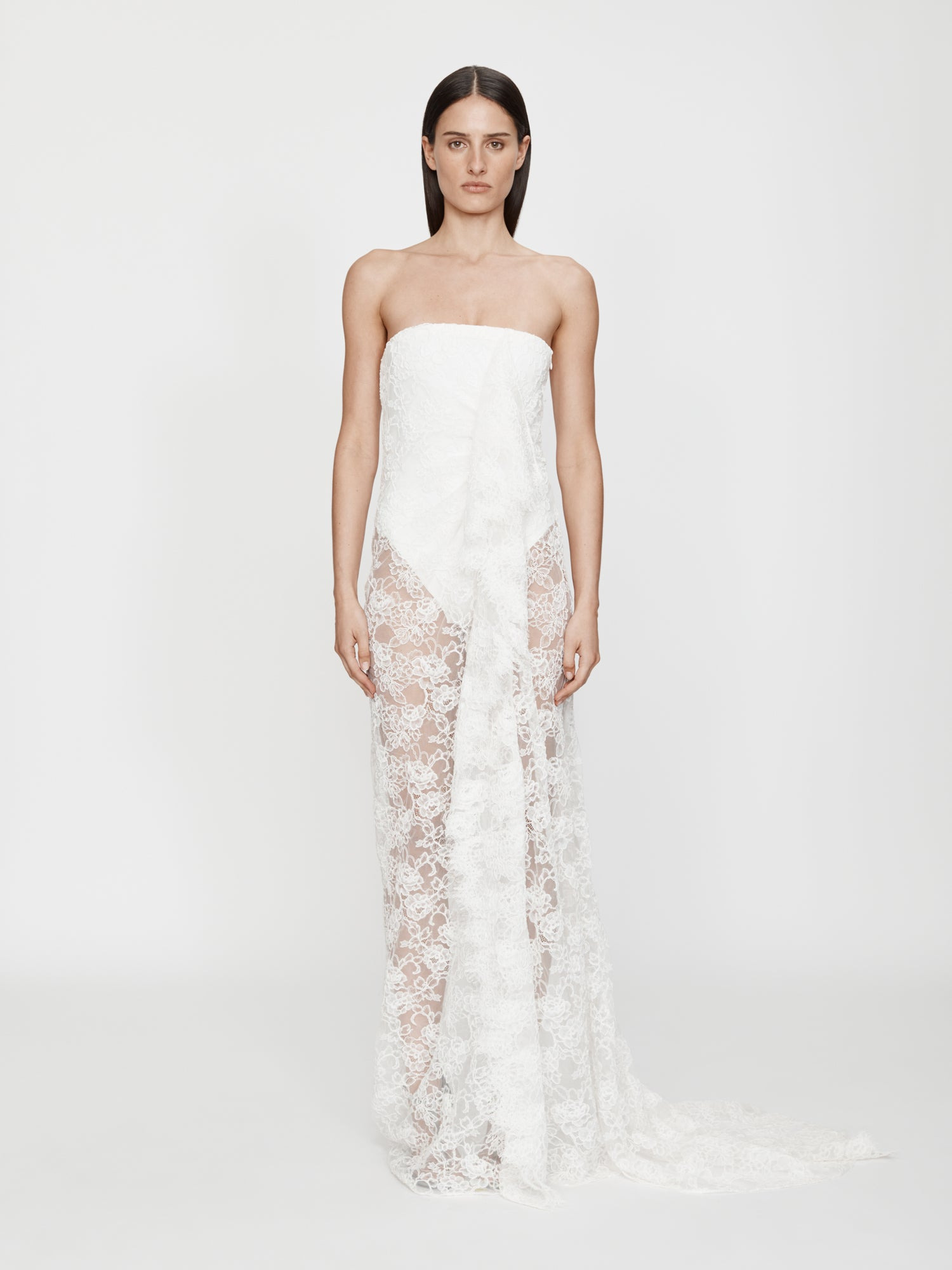 Floating Lace Strapless Gown - 2