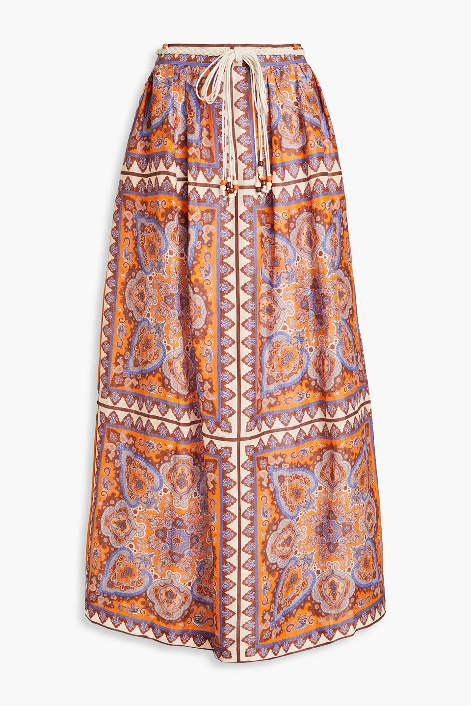 Paisley-print linen maxi skirt - 1