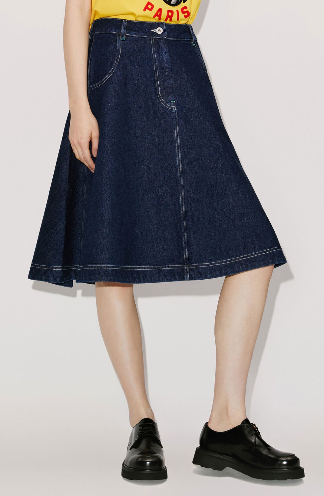 Flared denim skirt - 3