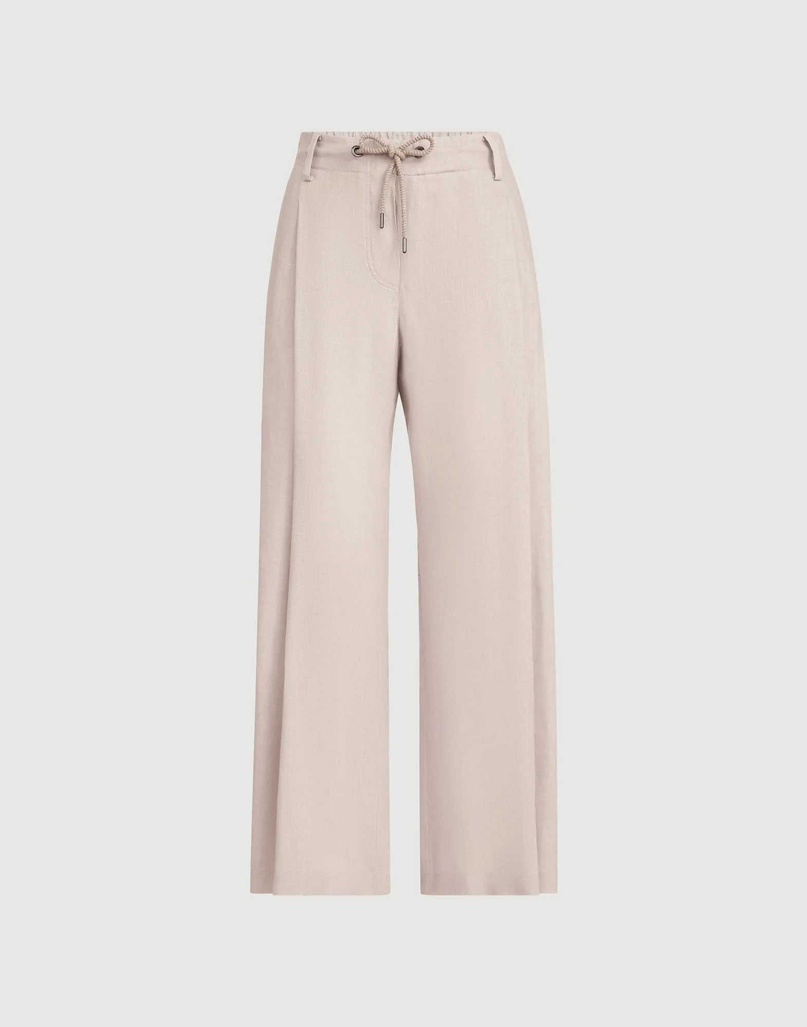 Linen trousers with drawstring and monili - 1