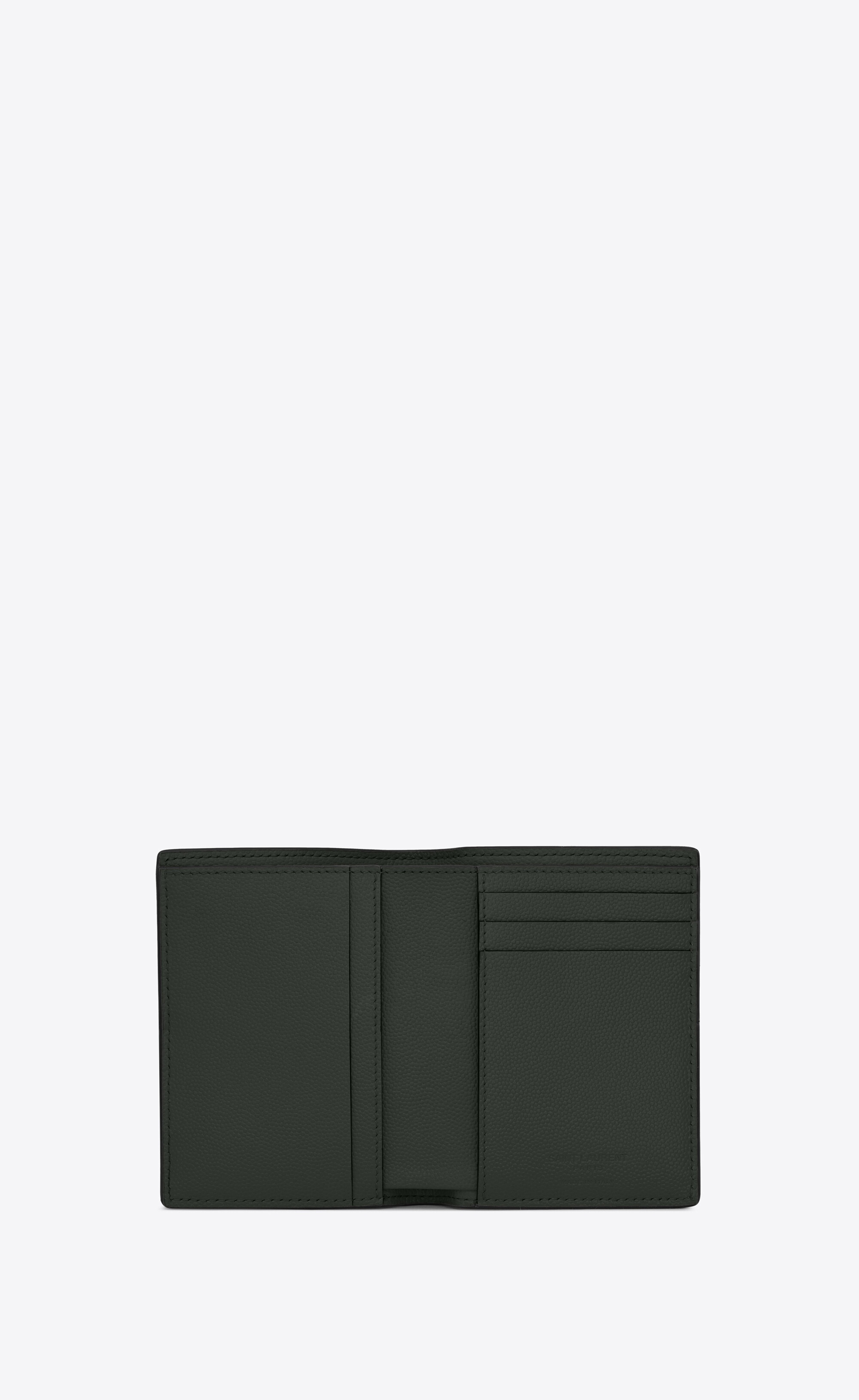 saint laurent credit card wallet in grain de poudre embossed leather - 4