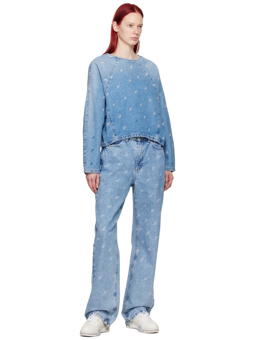Blue Daisy Script A Denim Blouse - 4