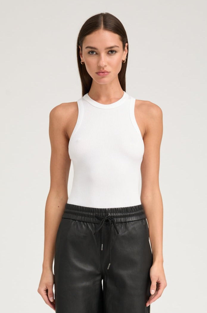 WHITE RIB RACER TANK - 6