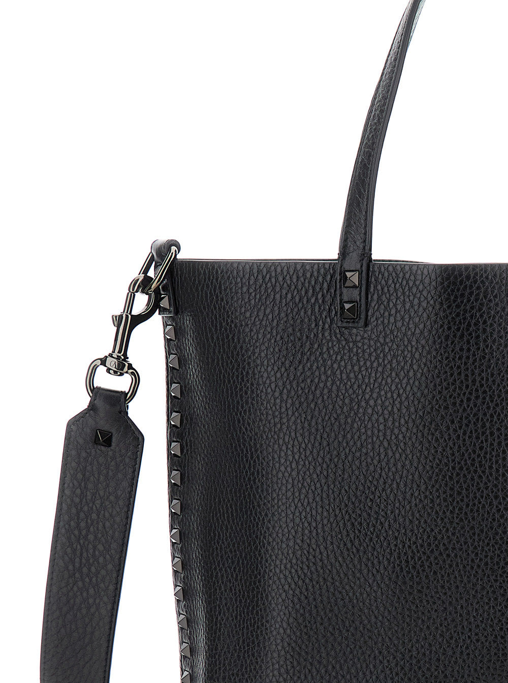 Valentino Garavani Men Black And Green Reversible Tote Bag With Studs In Grained Leather Man - 6