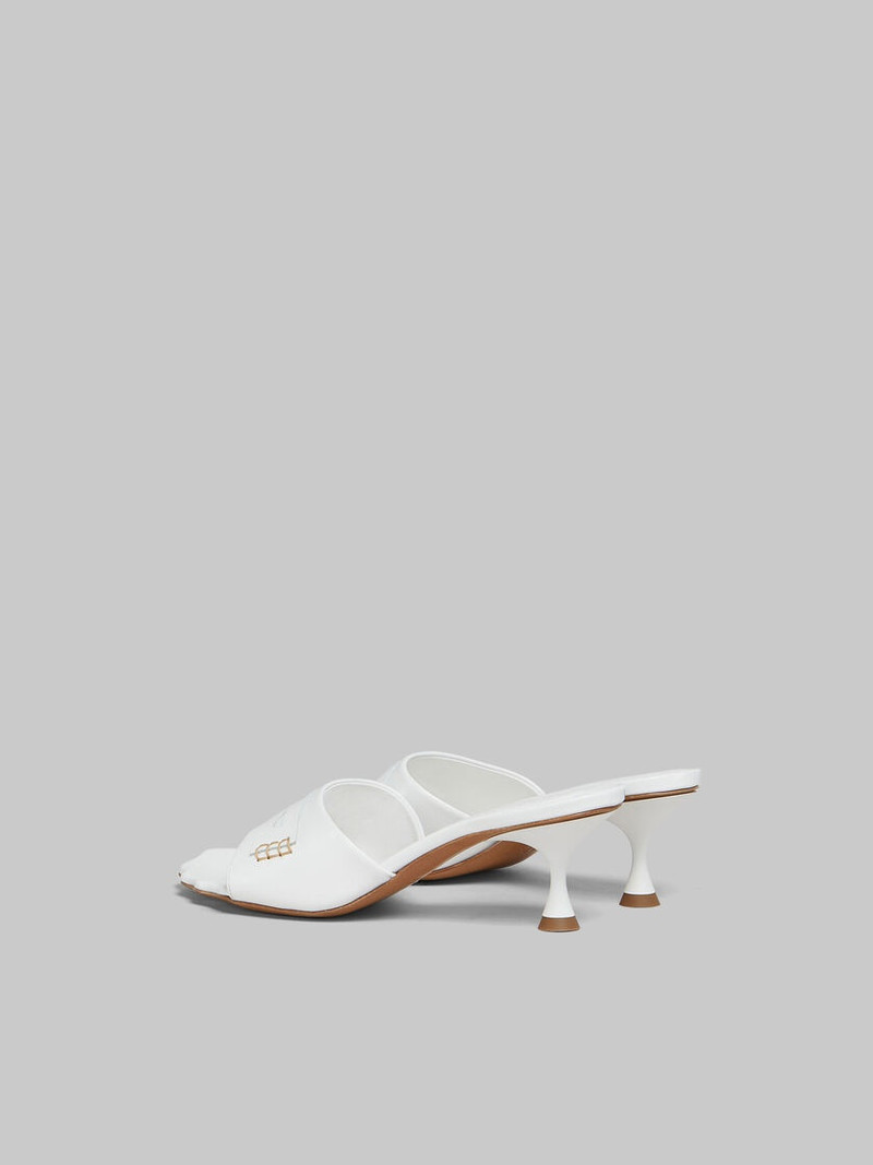 Marni WHITE LEATHER MOONLIGHT SANDAL WITH SCULPTED TOE outlook