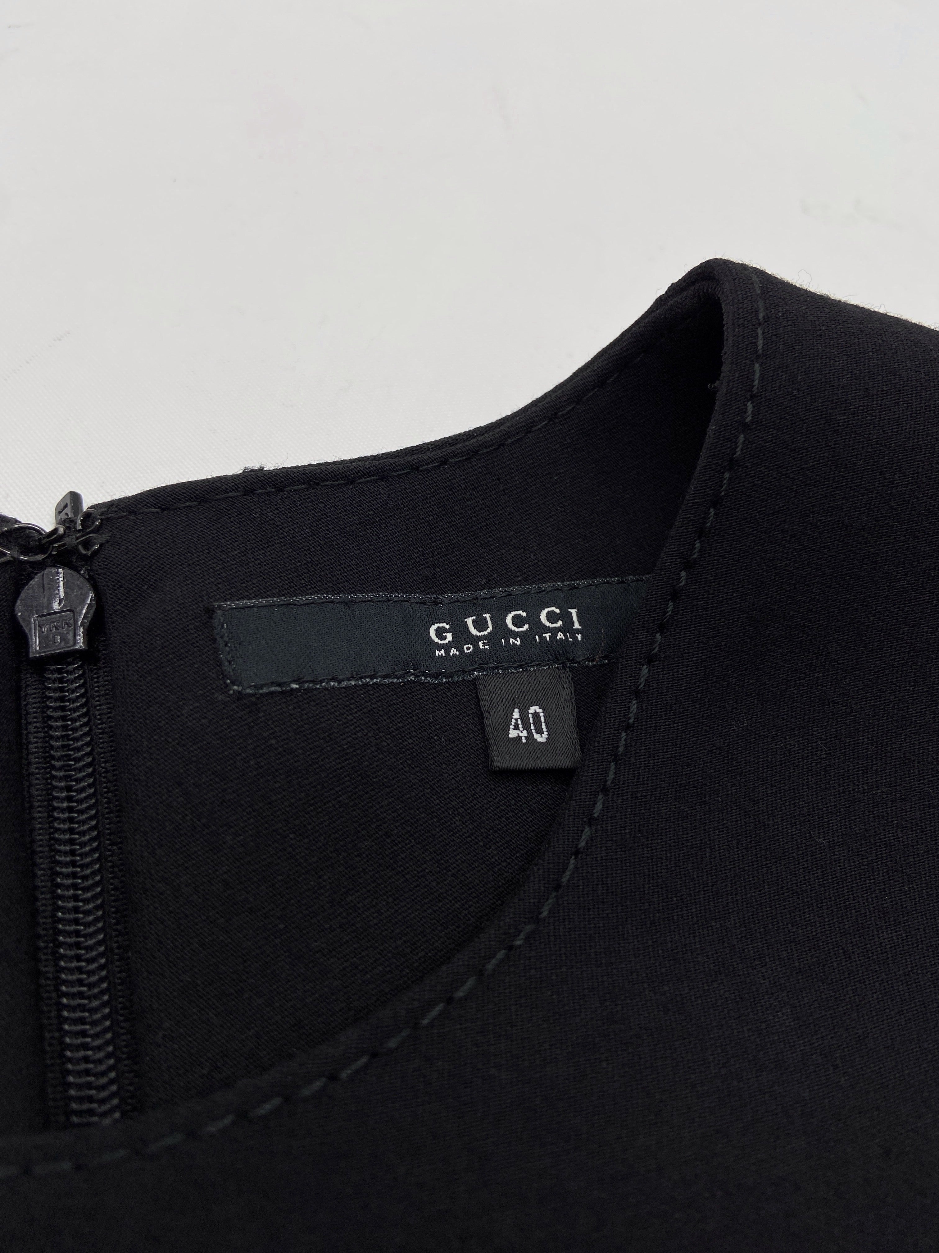 Gucci Fall 2001 Tom Ford Black Wool Tank Top Skirt Set 40 - 9