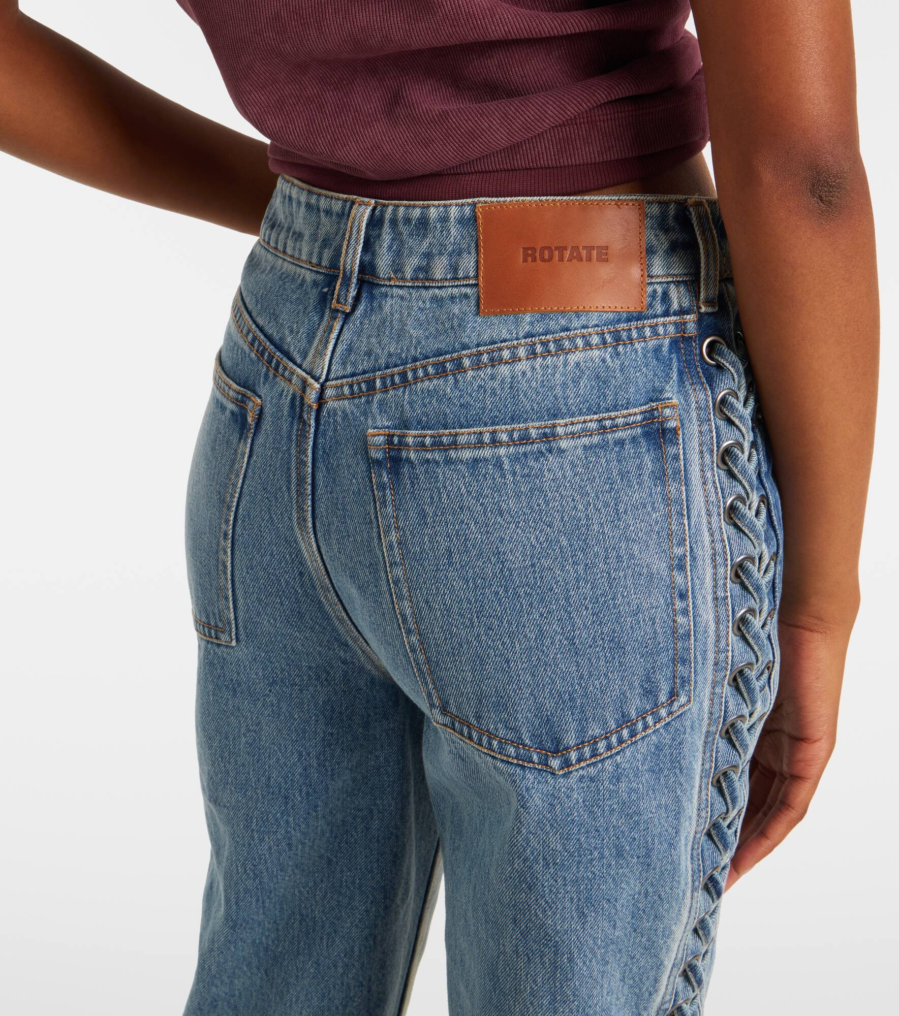 Laced straight jeans - 6