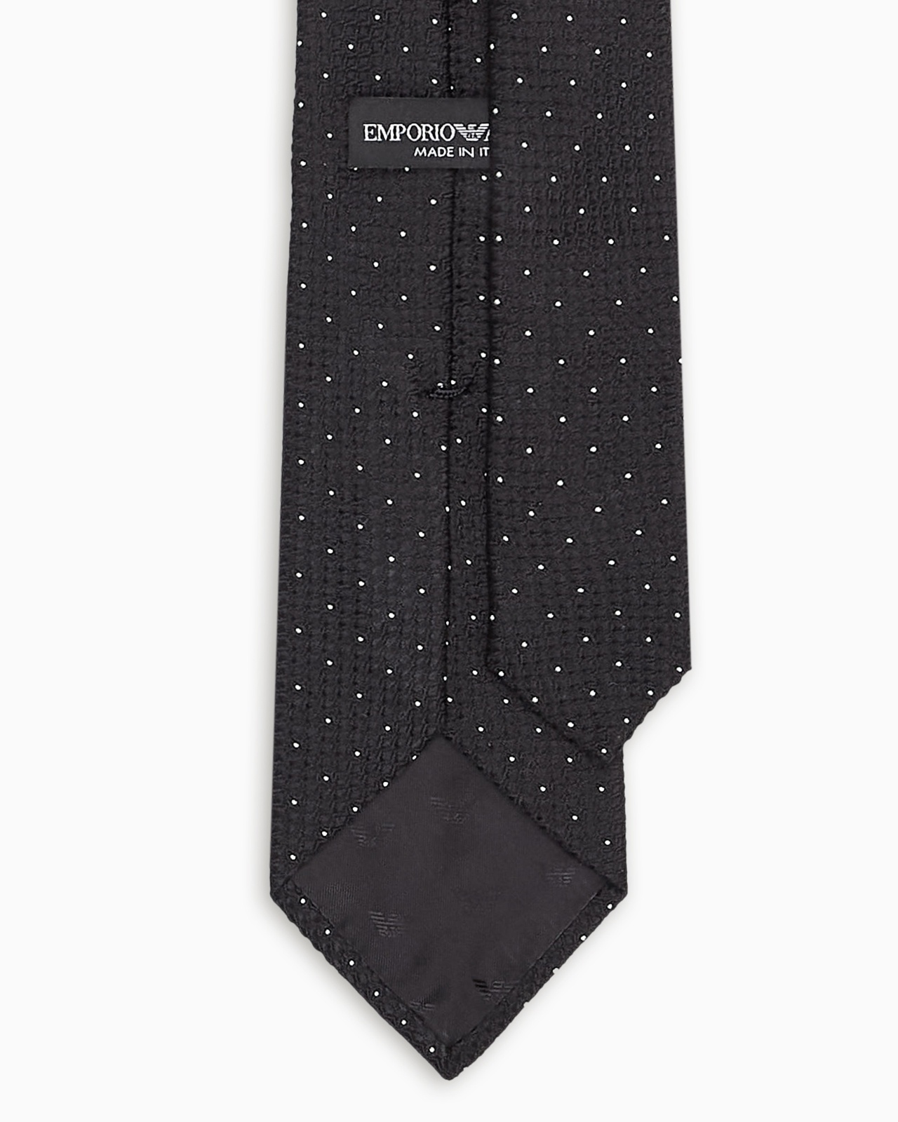 PURE SILK TIE WITH JACQUARD MICRO-PATTERN - 2