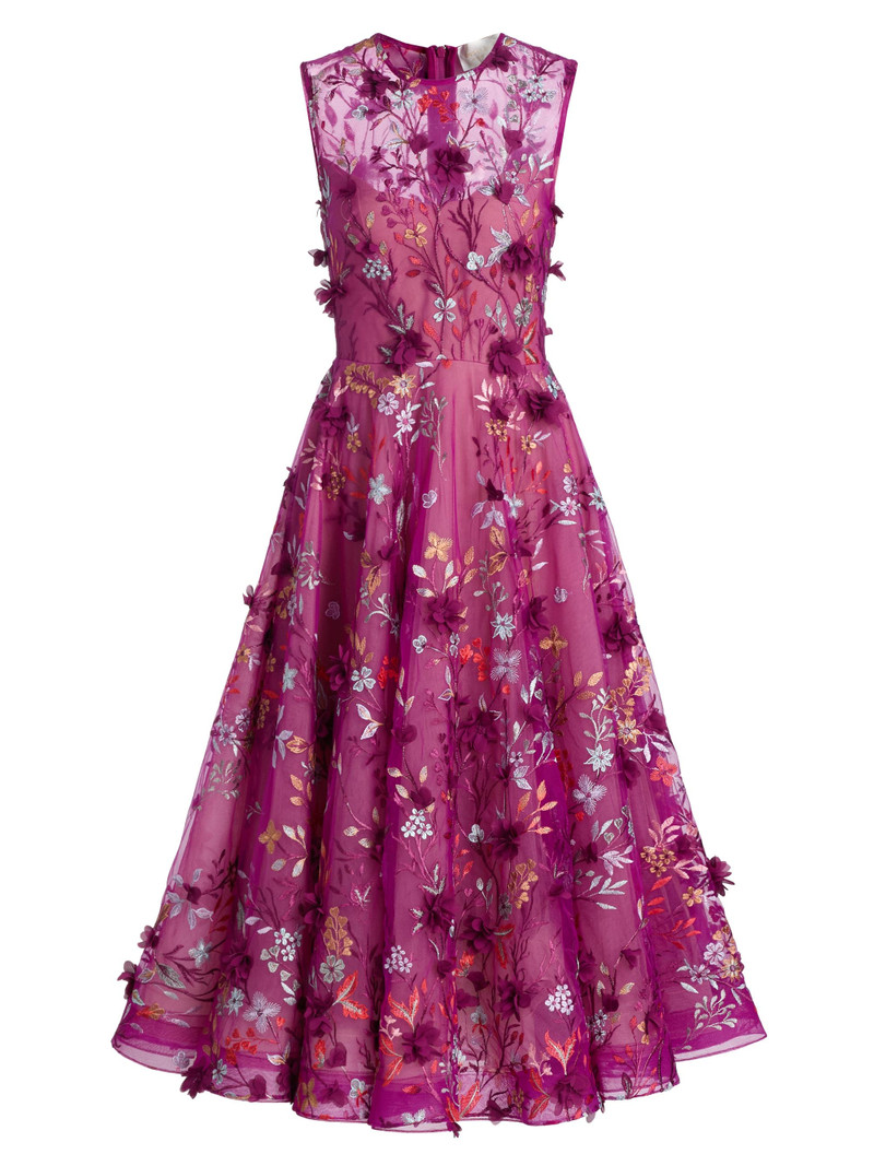 Women's Saba Floral-Embroidered Maxi Dress - Burgundy 1