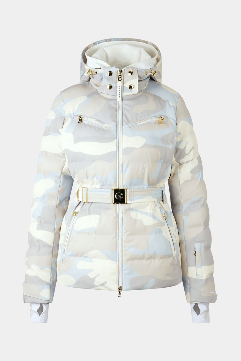 Ellya quilted jacket in Light blue/cream 1