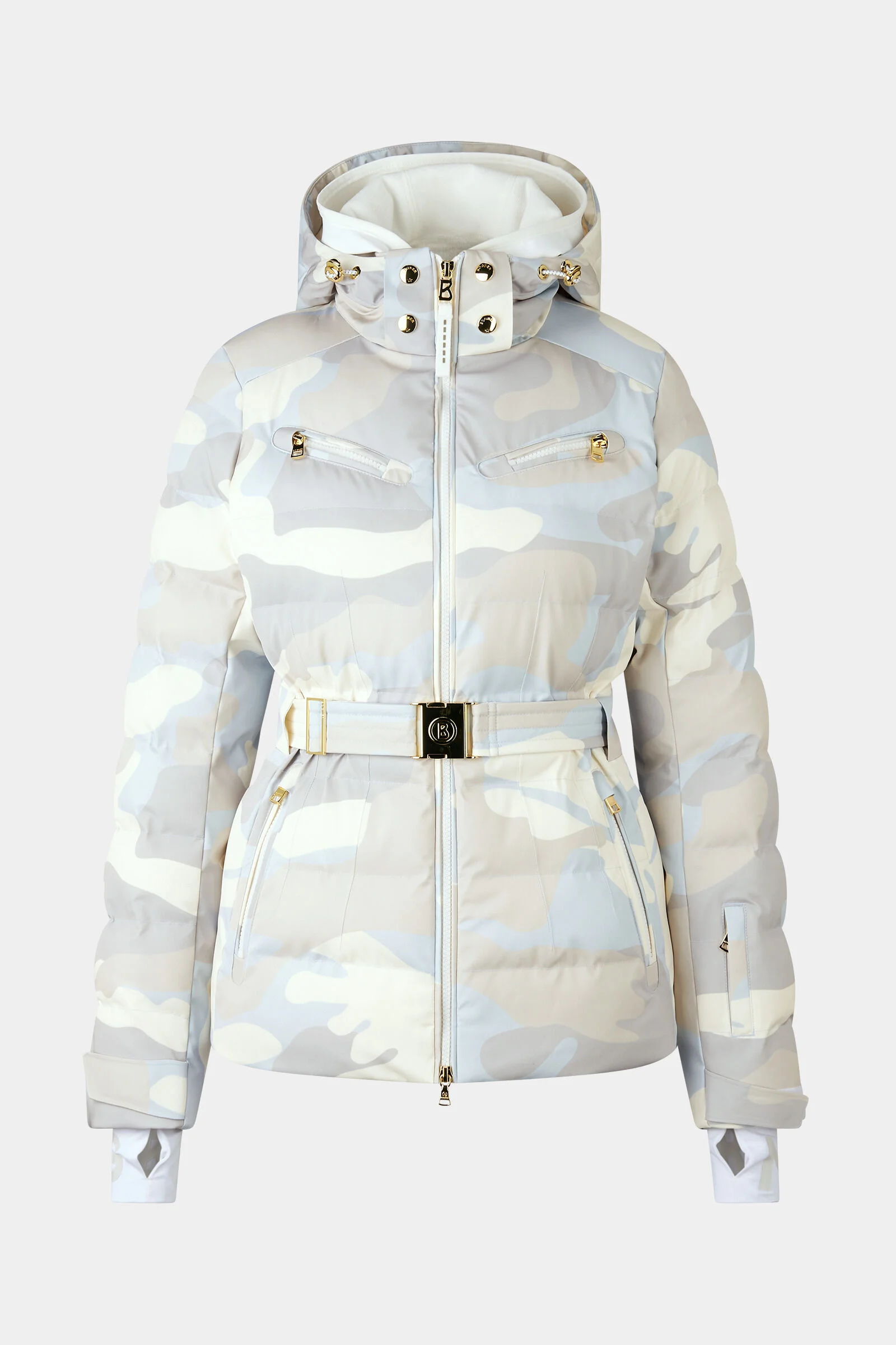 Ellya quilted jacket in Light blue/cream - 1