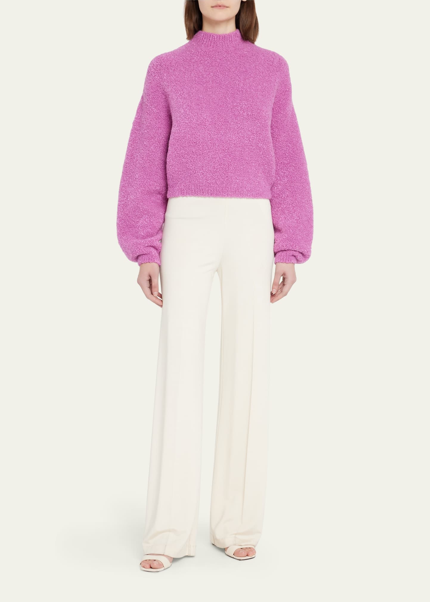 Cropped Boucle Sweater - 2