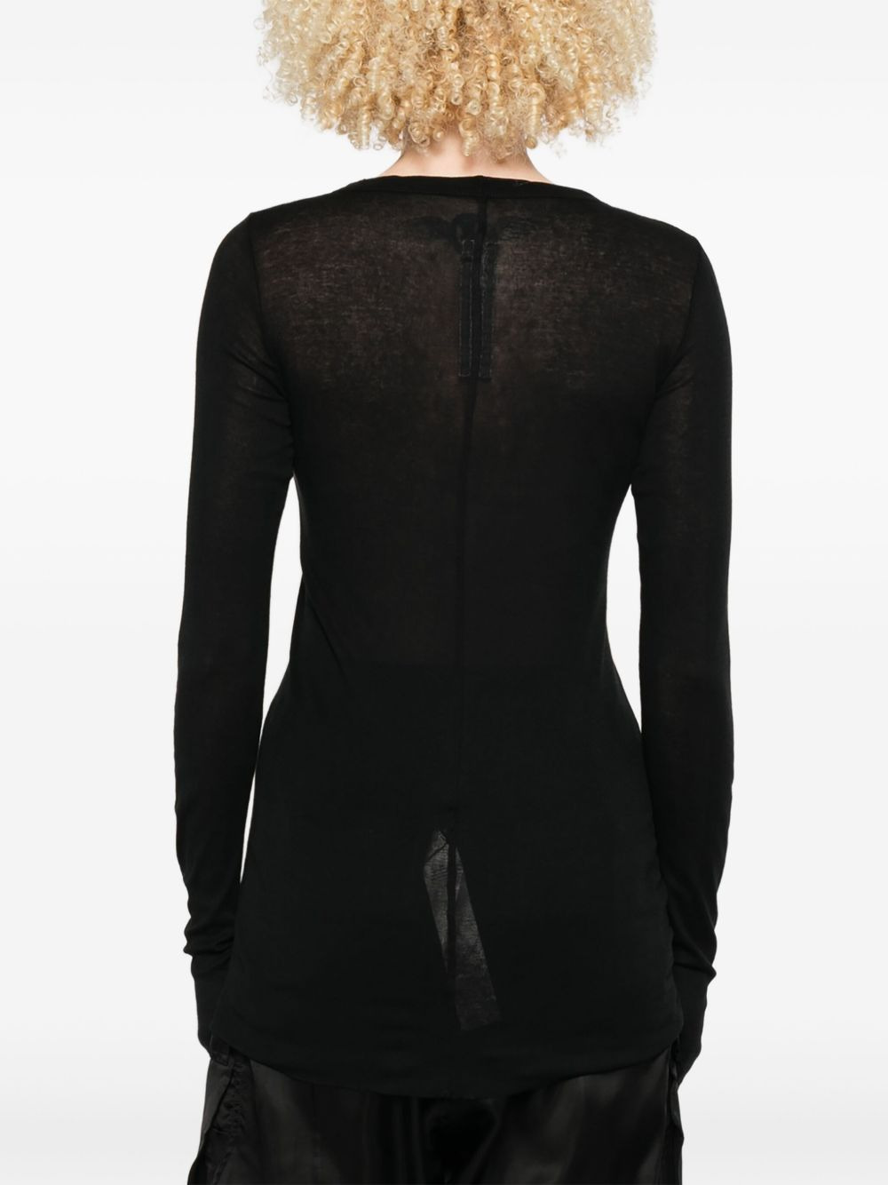 semi-sheer long-sleeve top - 4
