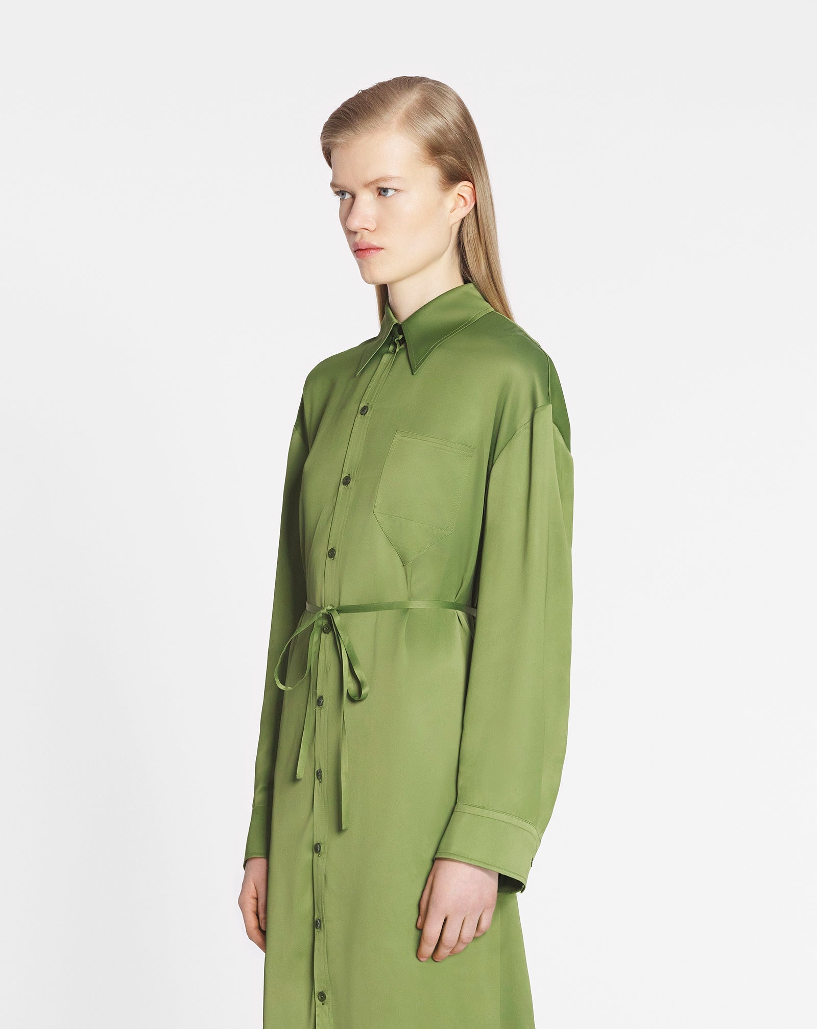 SHIRT DRESS WITH PLEATS - 3