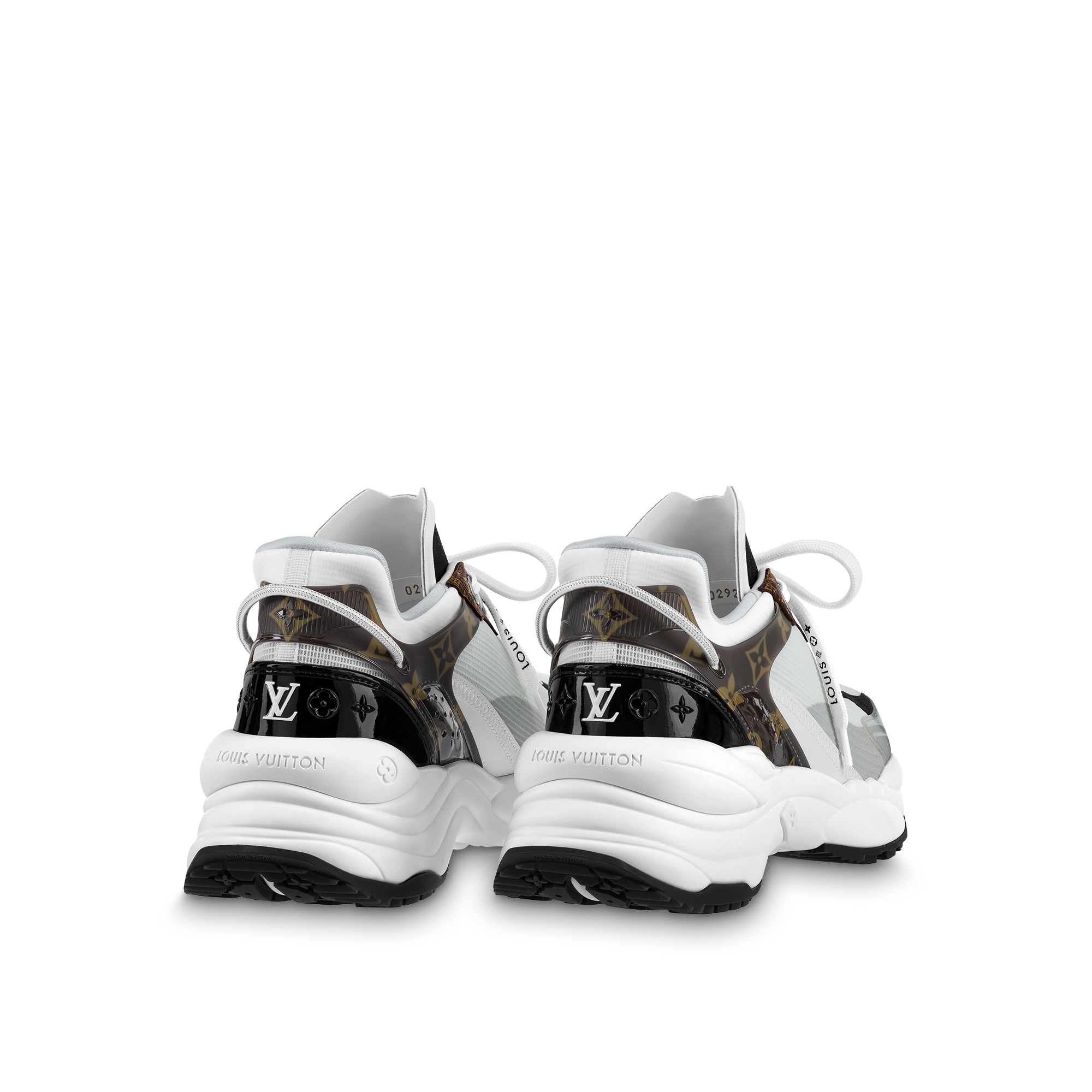 LOUIS VUITTON Calfskin Monogram Frontrow Sneakers 34 White 481046