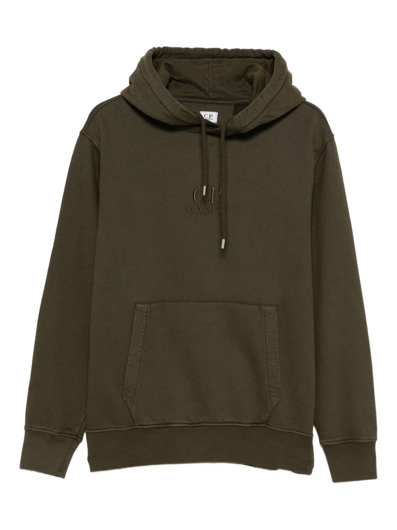 logo-embroidered hoodie 1