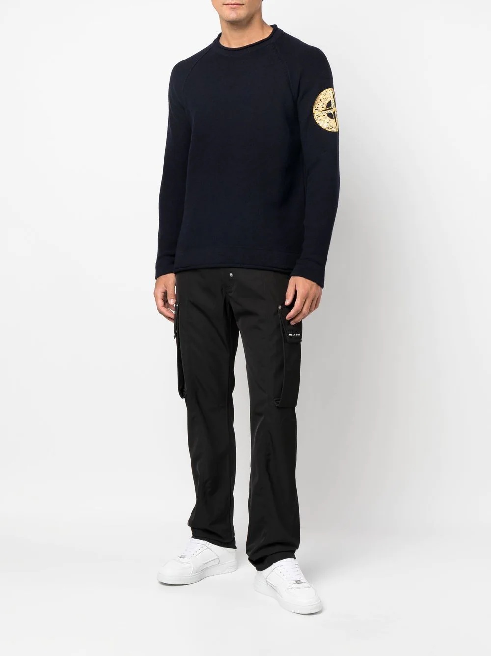 logo-patch crew-neck jumper - 2