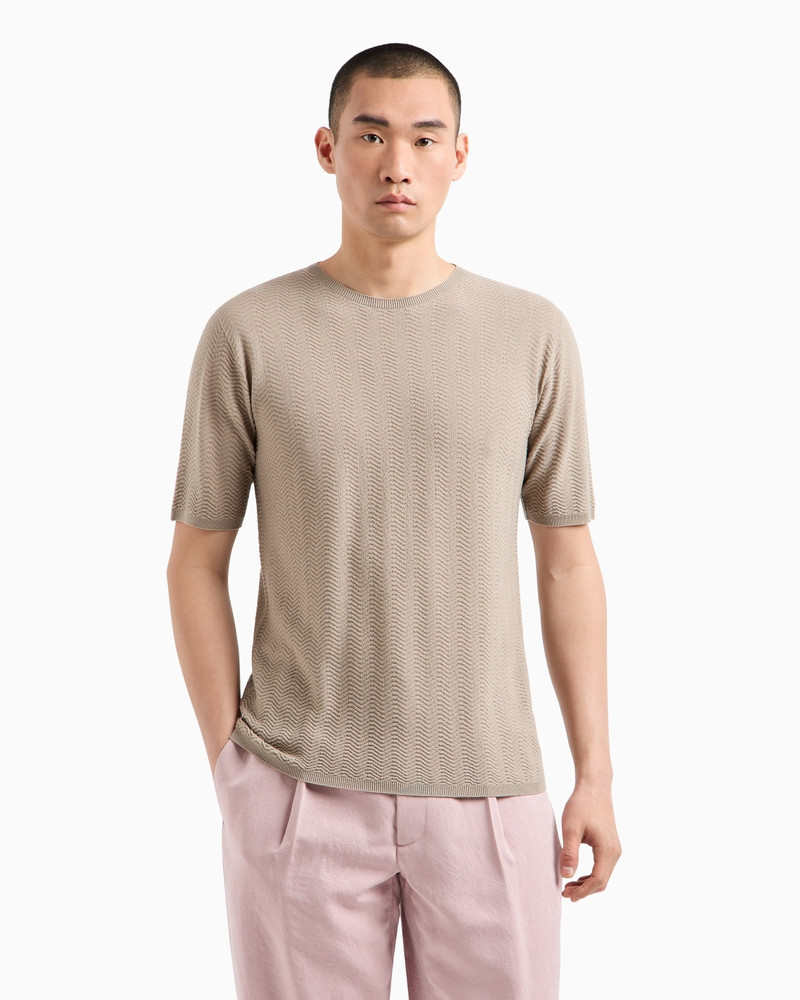 GIORGIO ARMANI CHEVRON VIRGIN WOOL, CREW-NECK JUMPER outlook