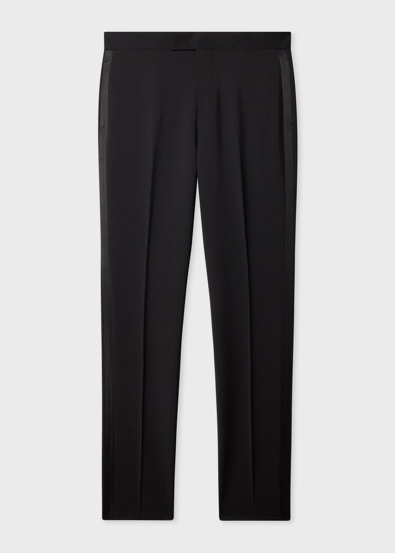 Tailored-Fit Black Wool-Mohair Evening Trousers 1