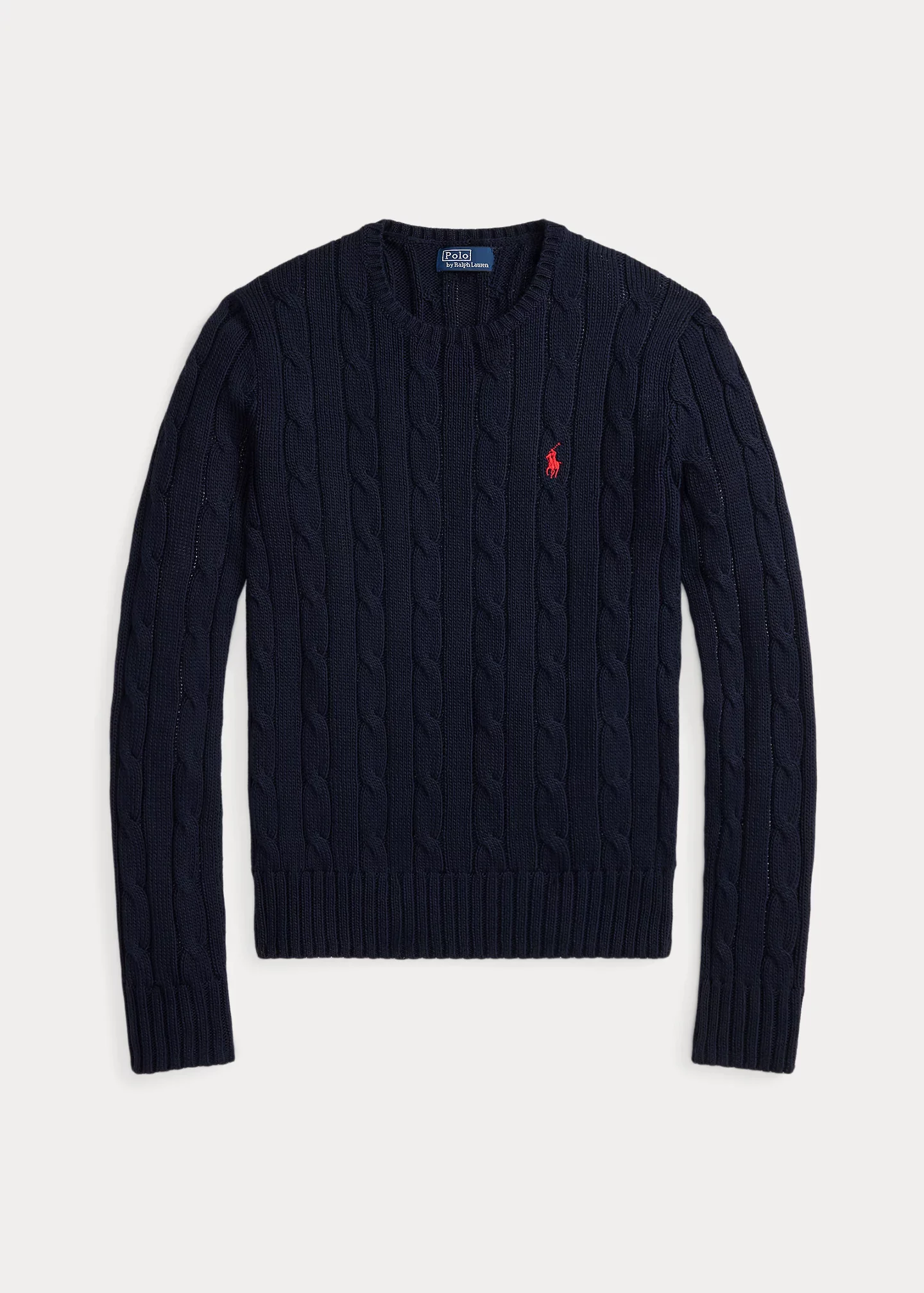 Cable-Knit Cotton Crewneck Sweater - 1