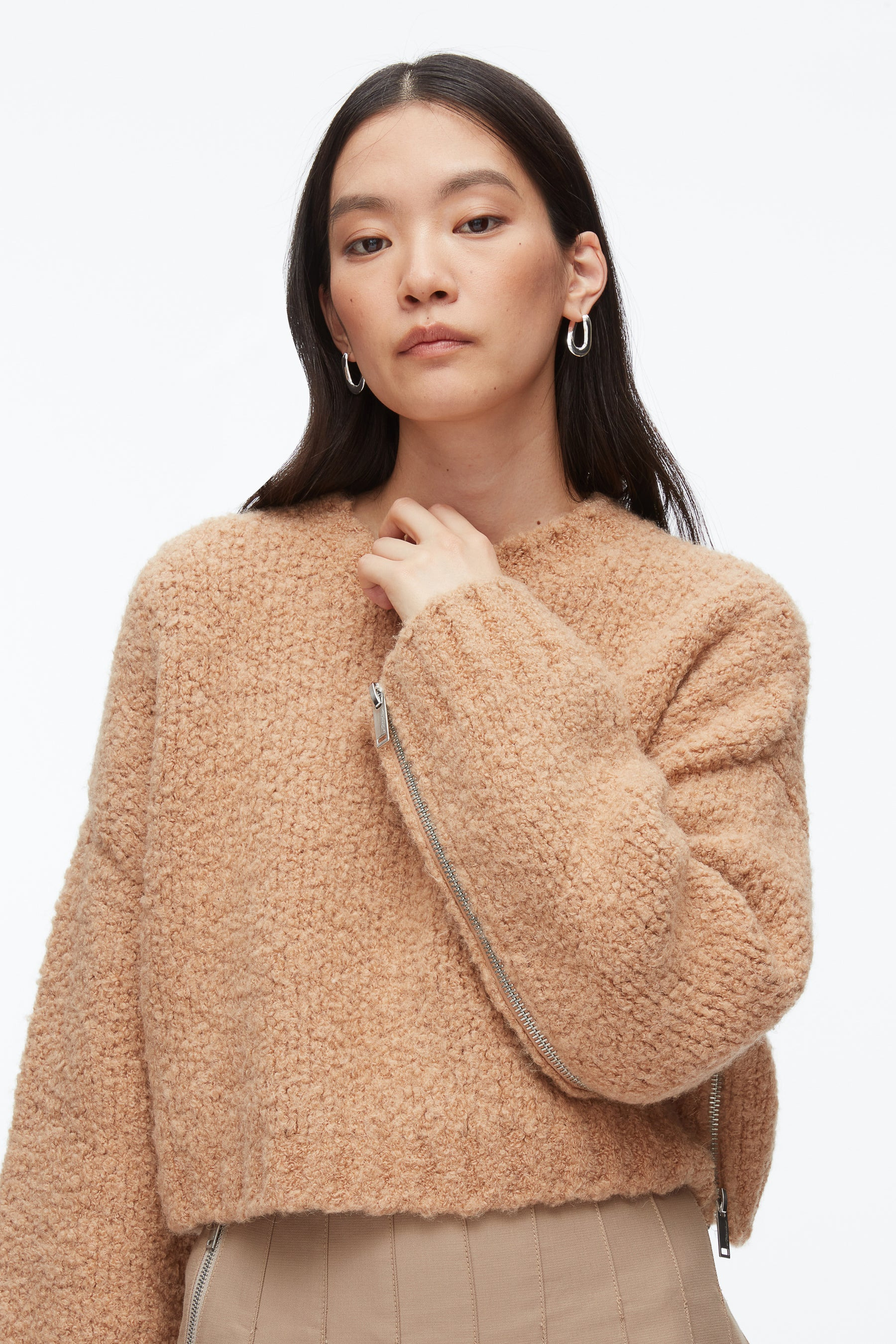 Boucle Zipper Crewneck - 6