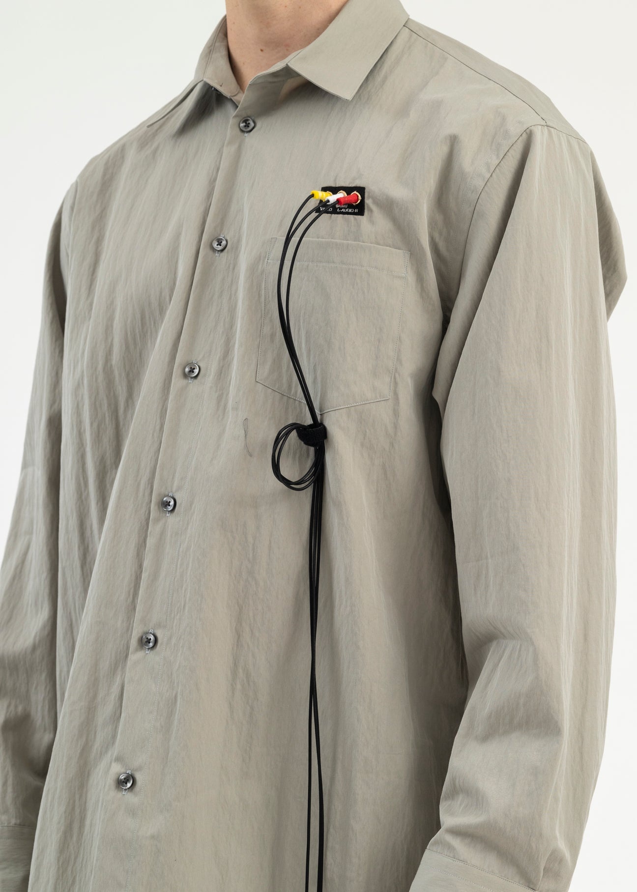 GREY RCA CABLE EMBROIDERY SHIRT - 2