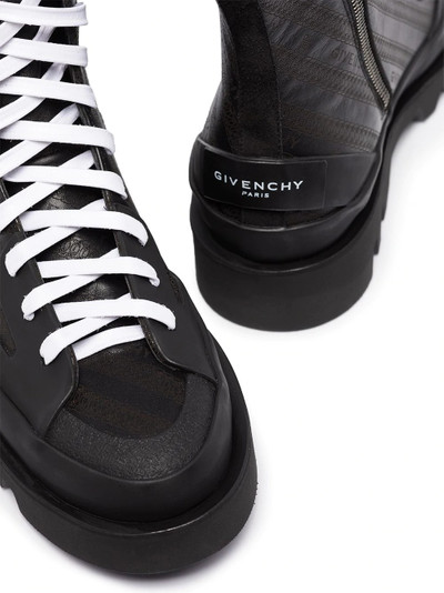 Givenchy diagonal chain logo print combat boots outlook