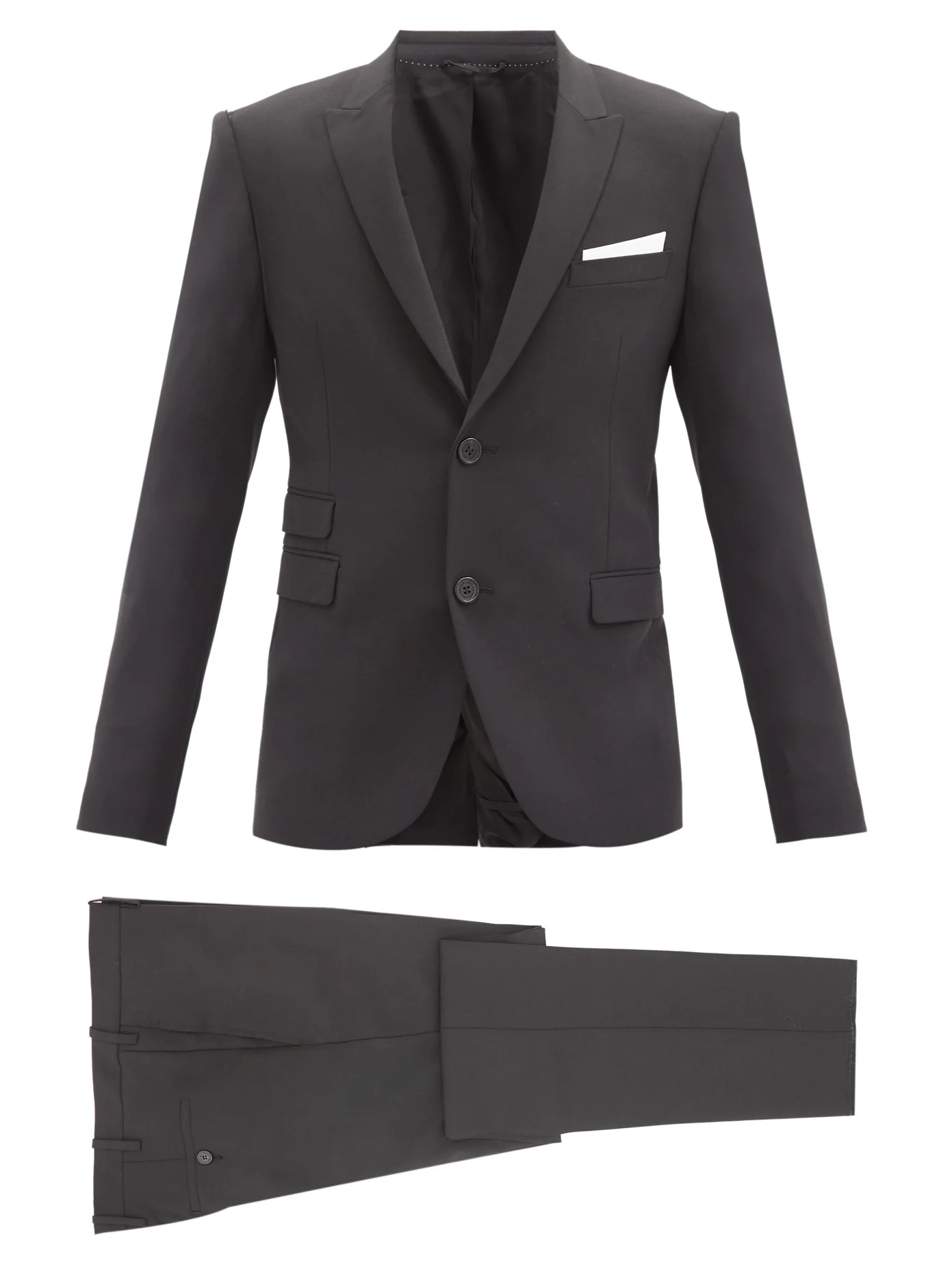 Travel slim-fit gabardine two-piece suit - 1