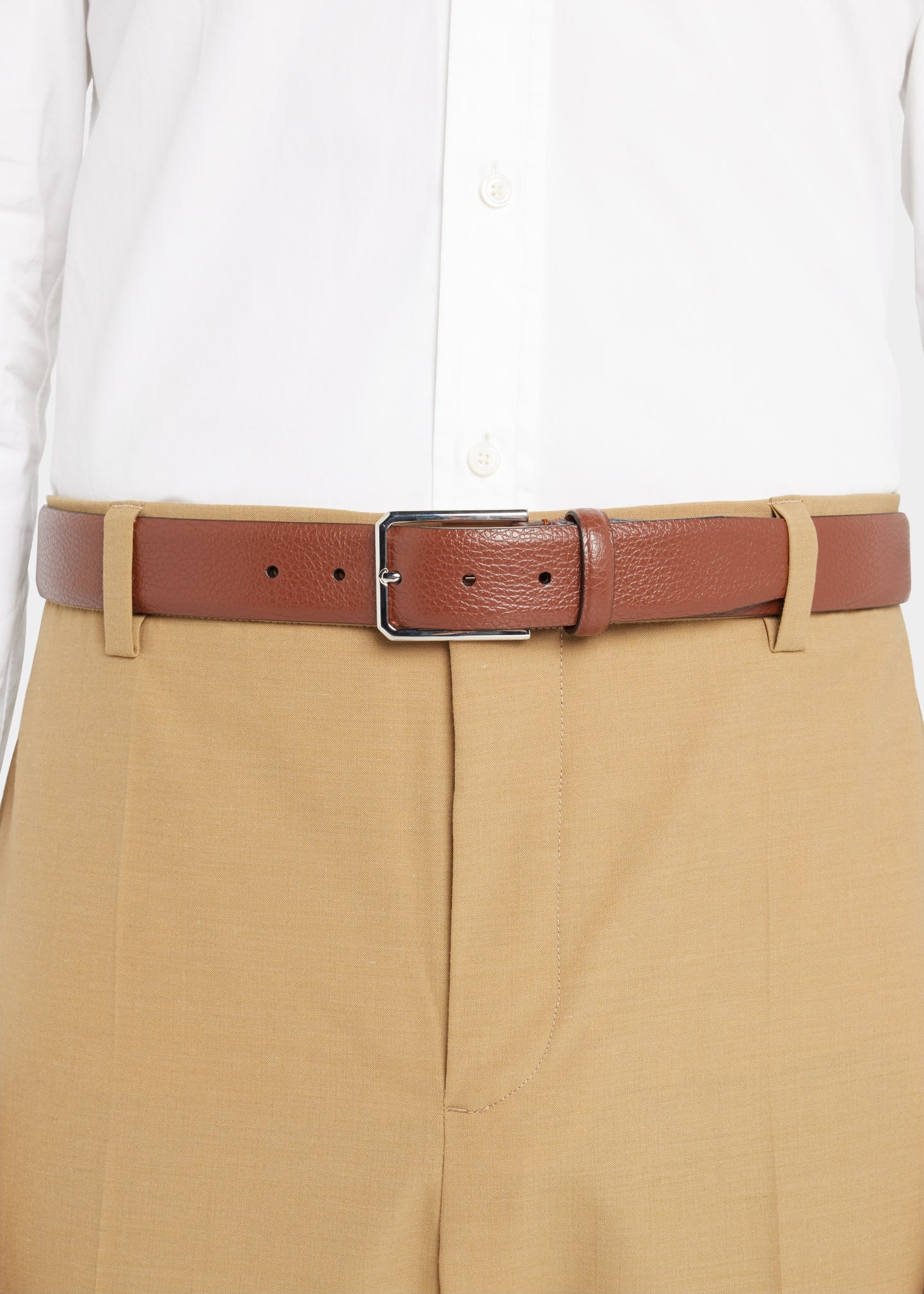 Men's Grained Leather Belt - 2