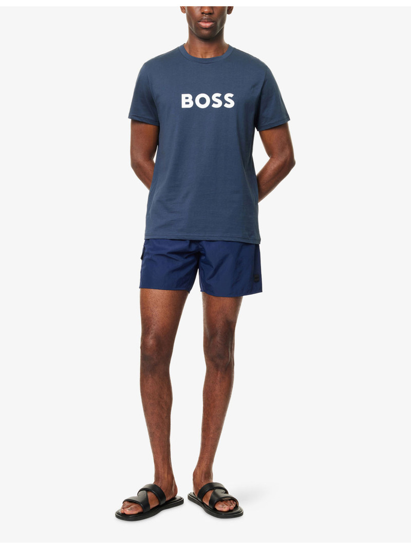 BOSS Logo-Print Short-Sleeve Cotton T-Shirt outlook