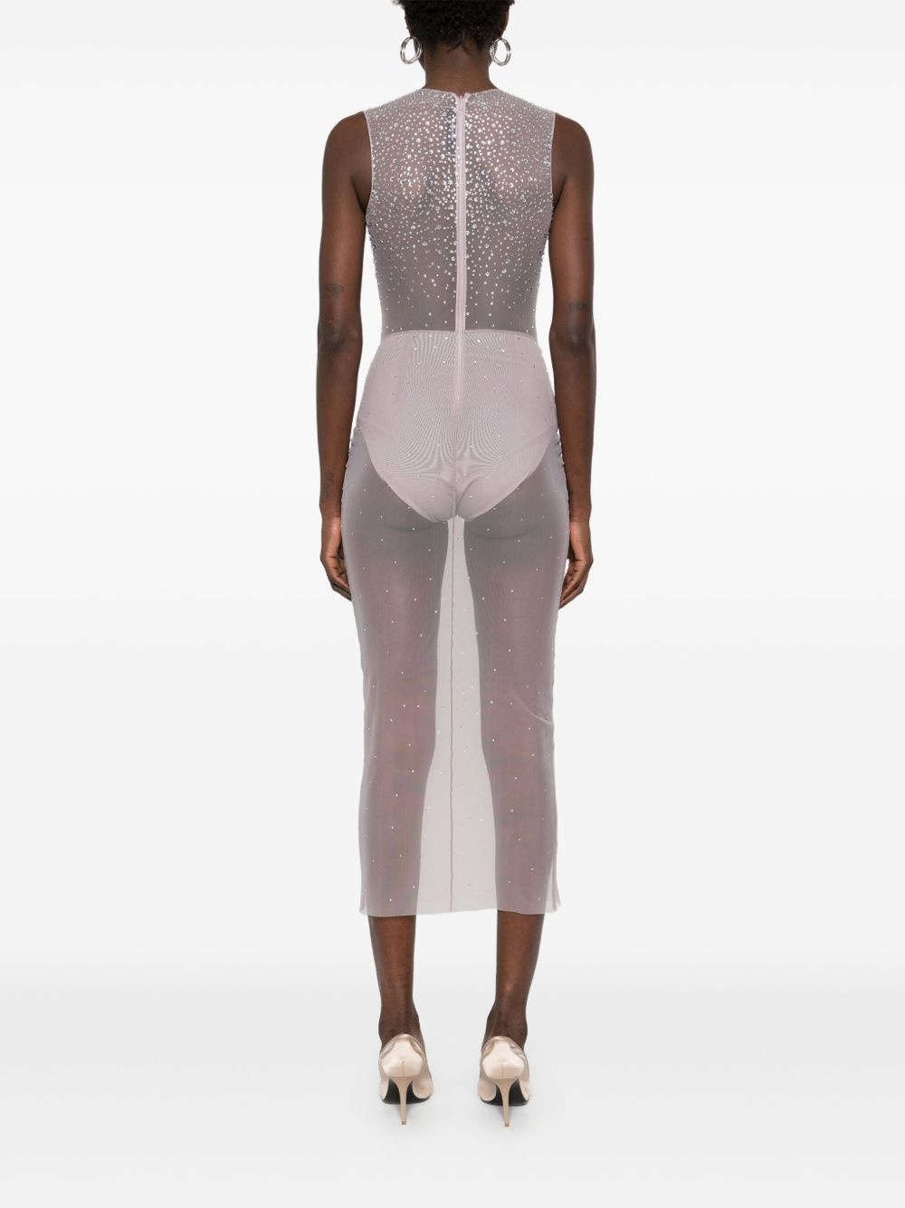crystal-embellished maxi dress - 4
