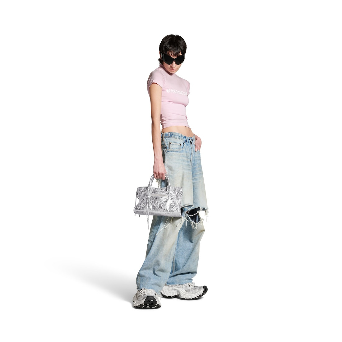 Women's Le City Small Bag Metallized in Silver - 7