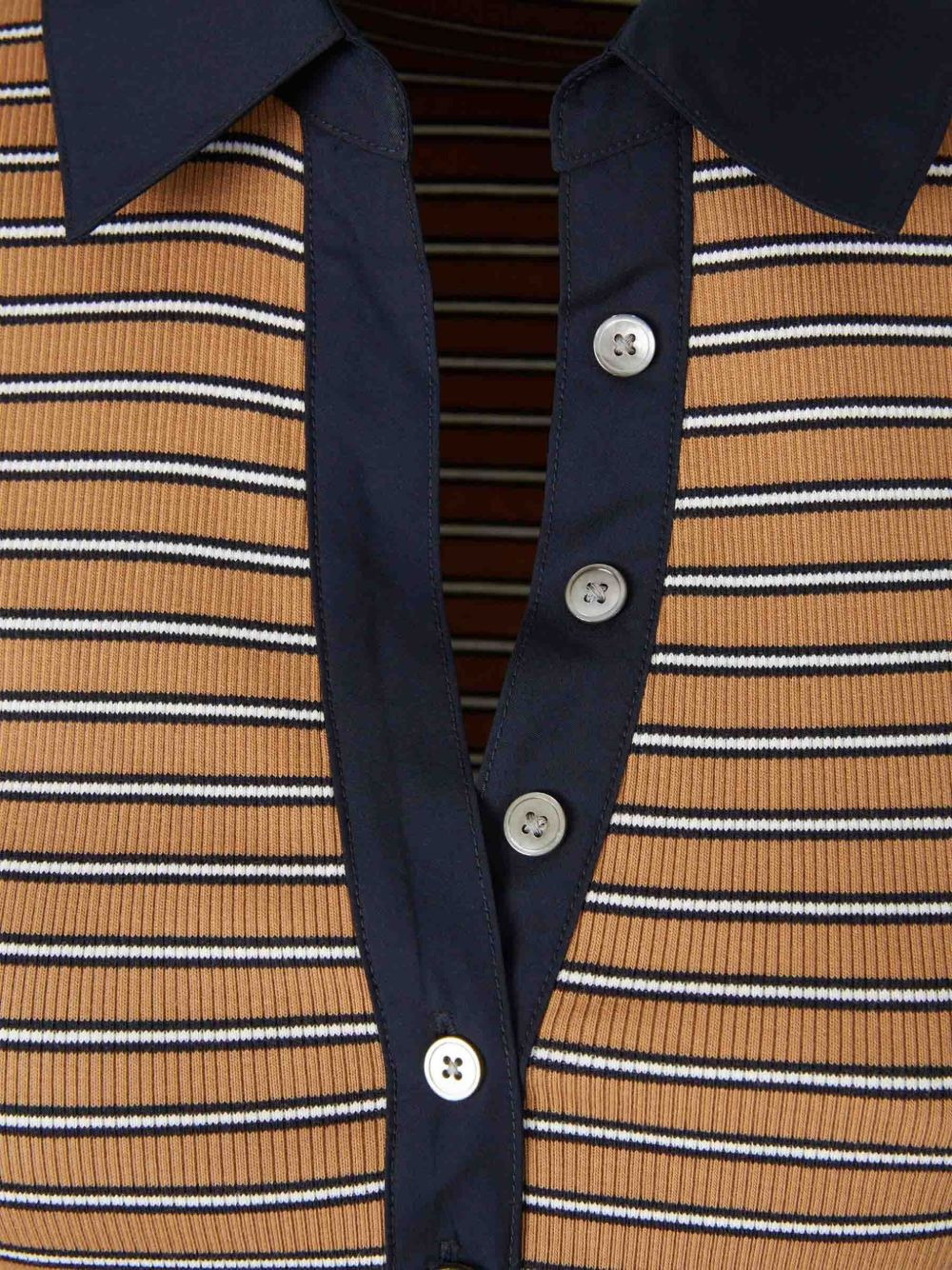 striped ribbed polo shirt - 3