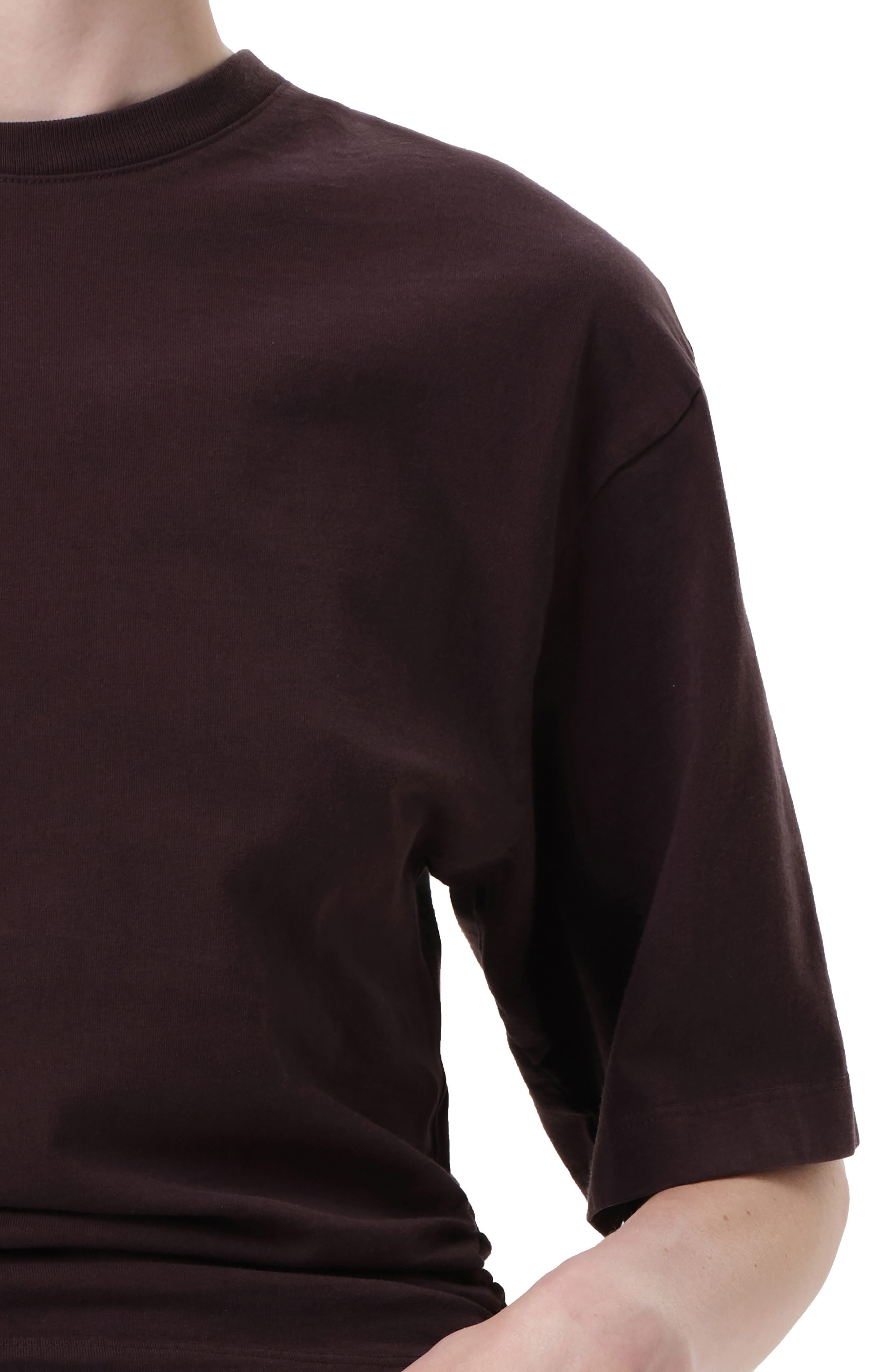 AGOLDE Shari Cotton T-Shirt in Root Dark Brown Burgundy at Nordstrom - 4