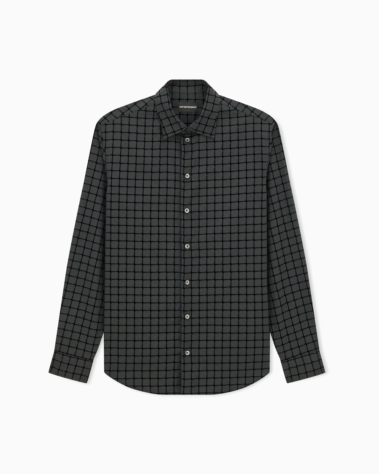 SHIRT WITH A FLOCKED CHECK PATTERN - 1