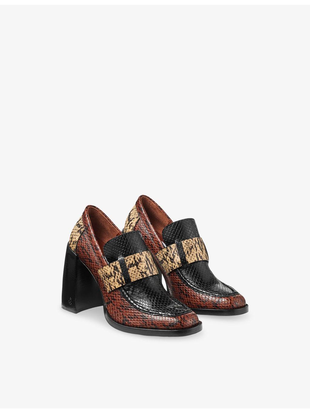 Tylor 95 Triple Snake-Embossed Leather Loafers - 3