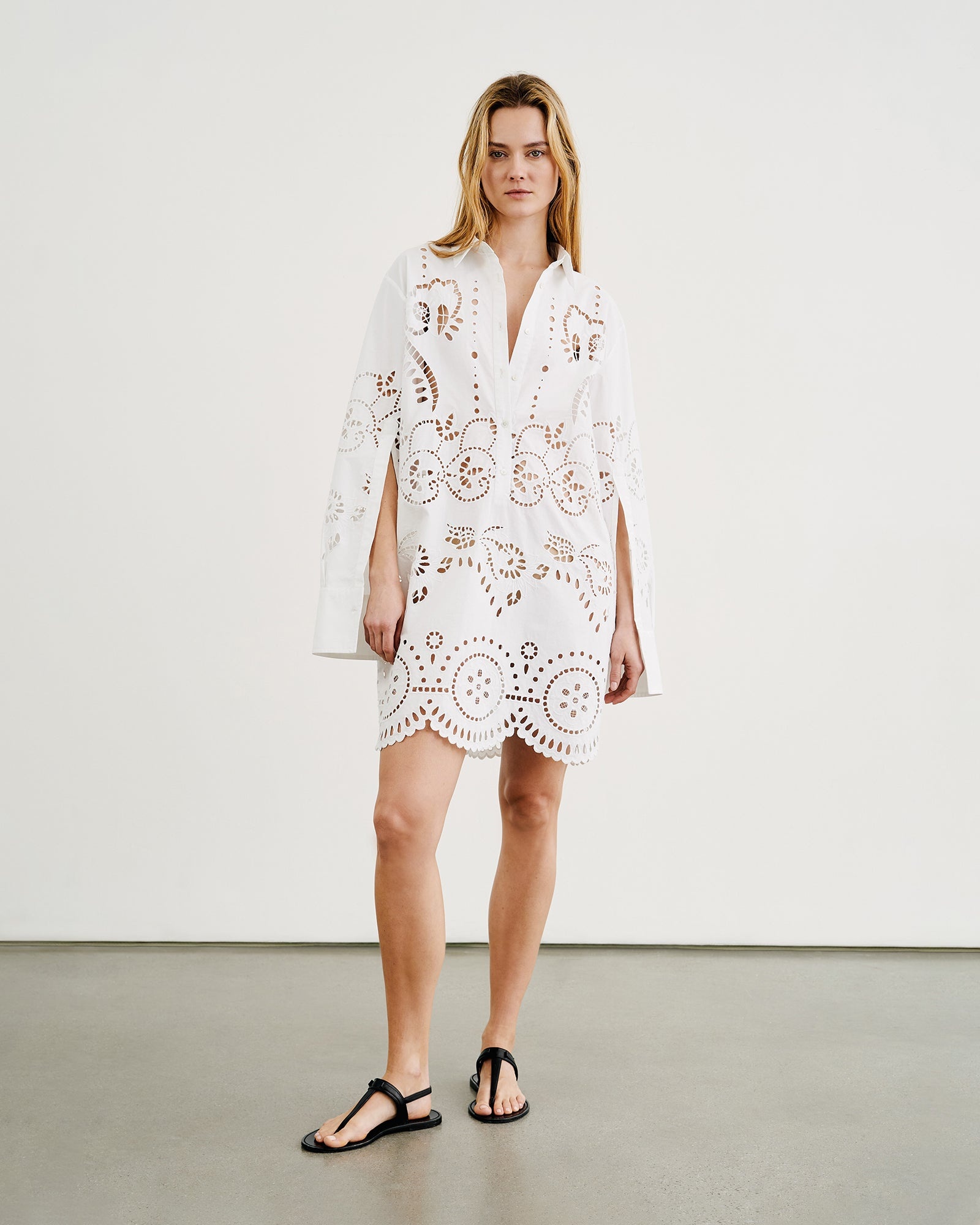 MATHILDE EMBROIDERED POPLIN DRESS - 2