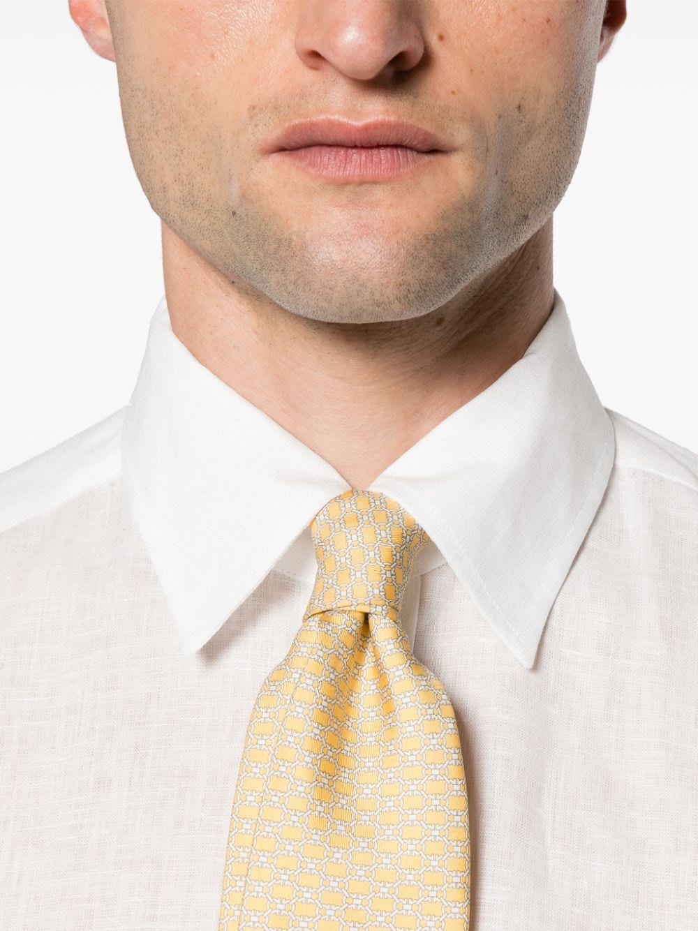 classic-collar linen shirt - 5