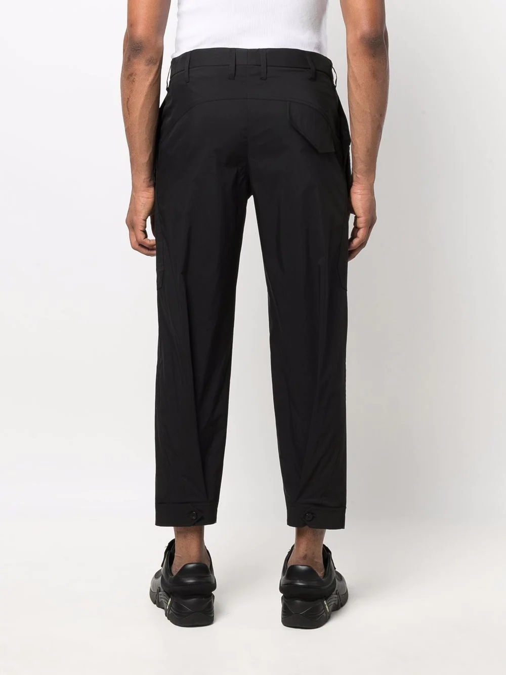 high-waisted cropped cargo trousers - 4