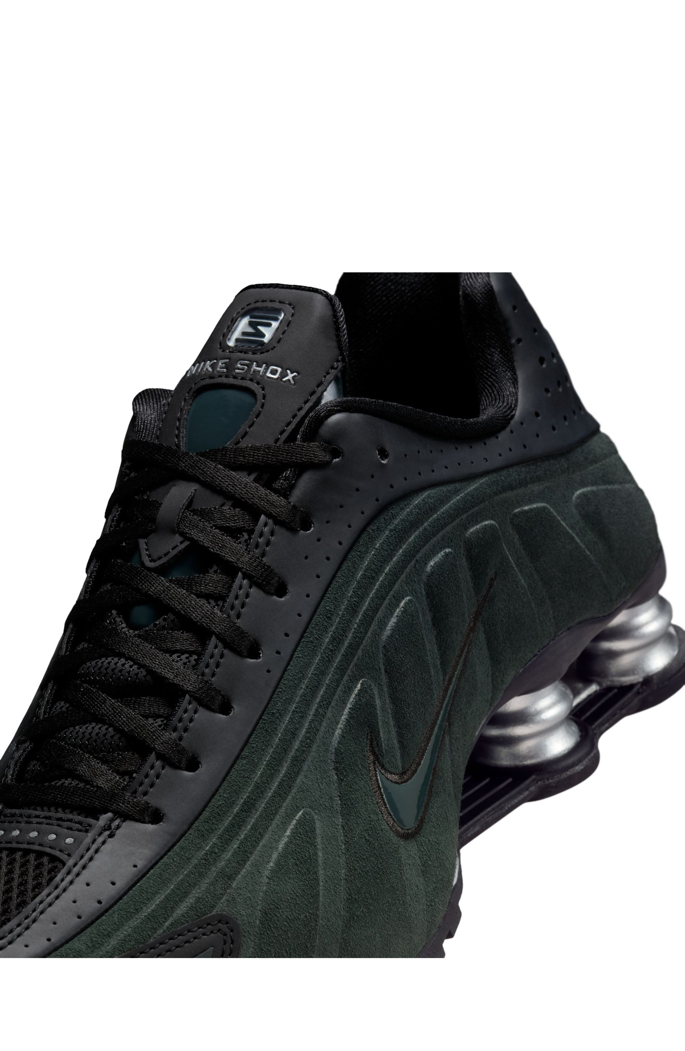Nike Shox R4 Sneaker in Black/Seaweed/Silver at Nordstrom - 7