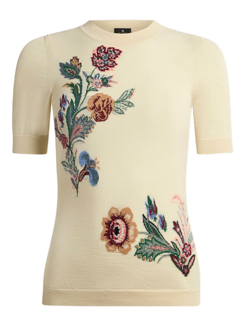 jacquard crew-neck T-shirt 1